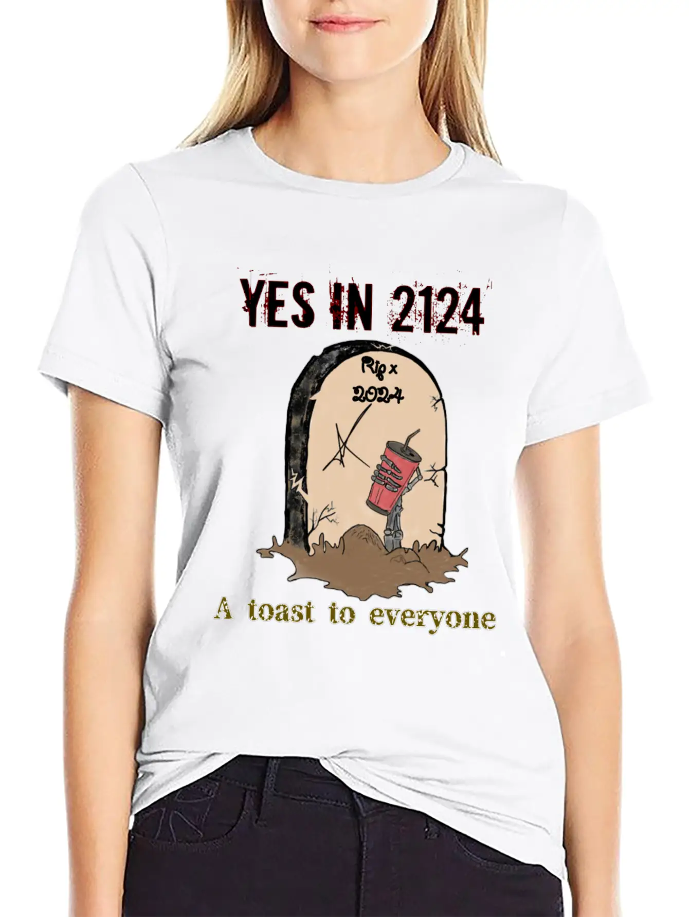 A Toast To Eveyone In 2124 Essential Cotton Tee For Daily Outfits – Unisex Style