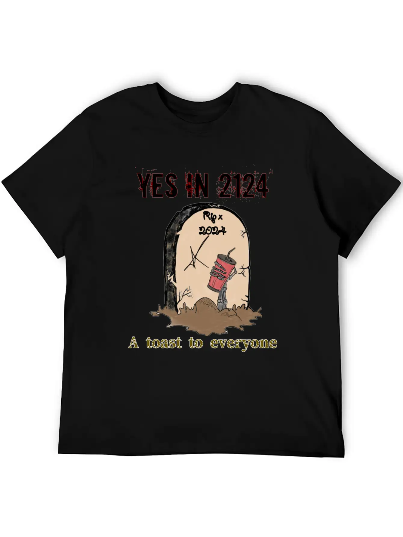 A Toast To Eveyone In 2124 Essential Cotton Tee For Daily Outfits – Unisex Style
