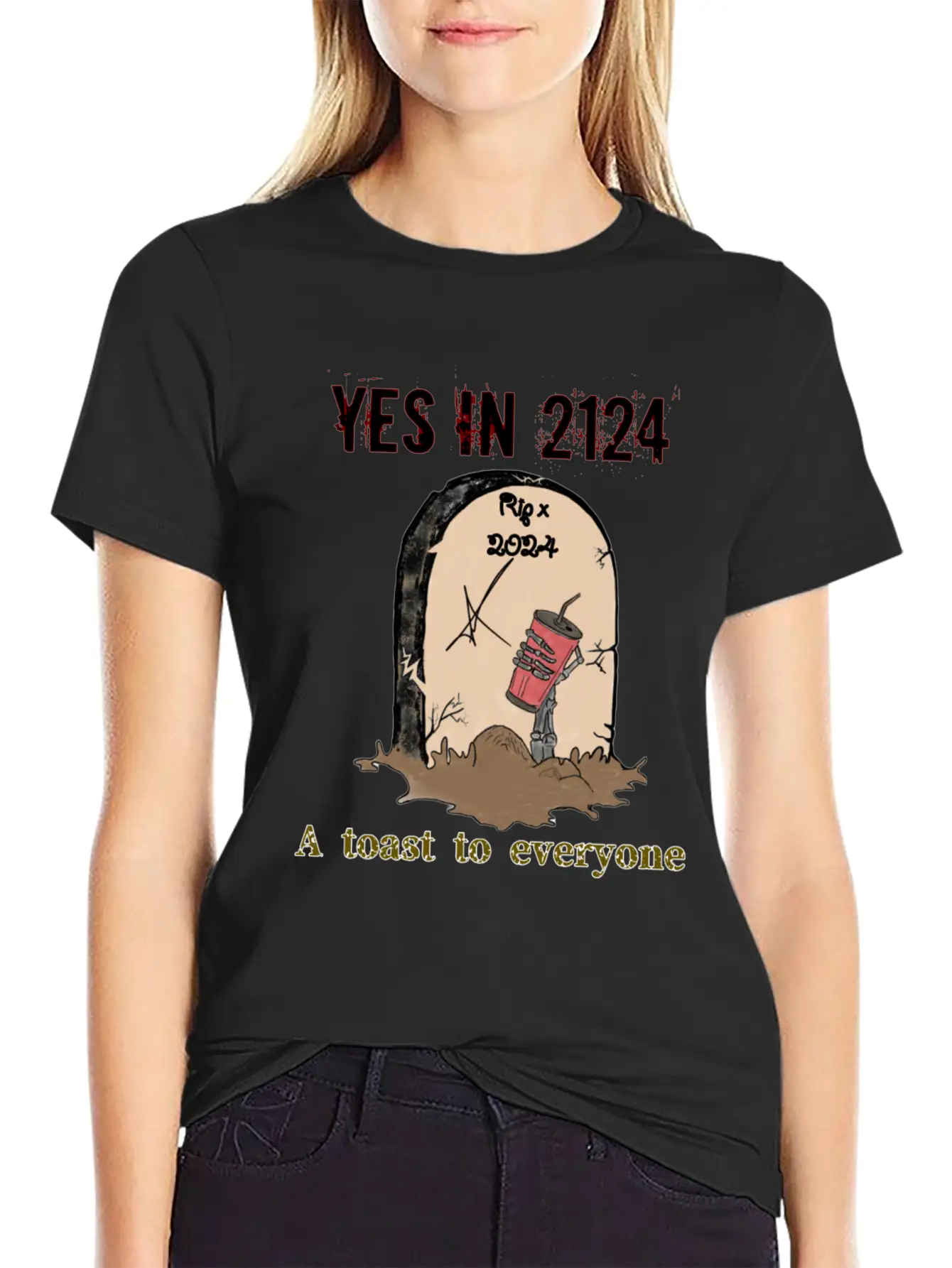 A Toast To Eveyone In 2124 Essential Cotton Tee For Daily Outfits – Unisex Style