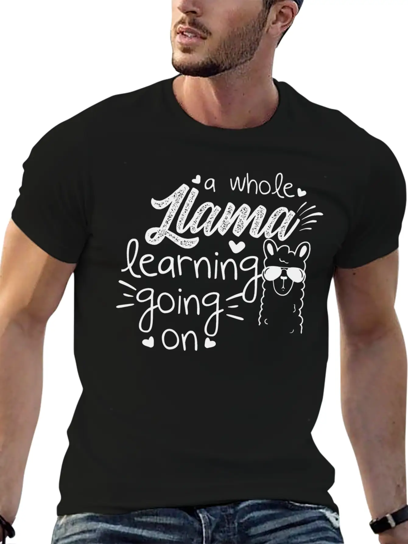 A Whole Llama Learning Going On Essential Cotton Tee For Daily Outfits – Unisex Style