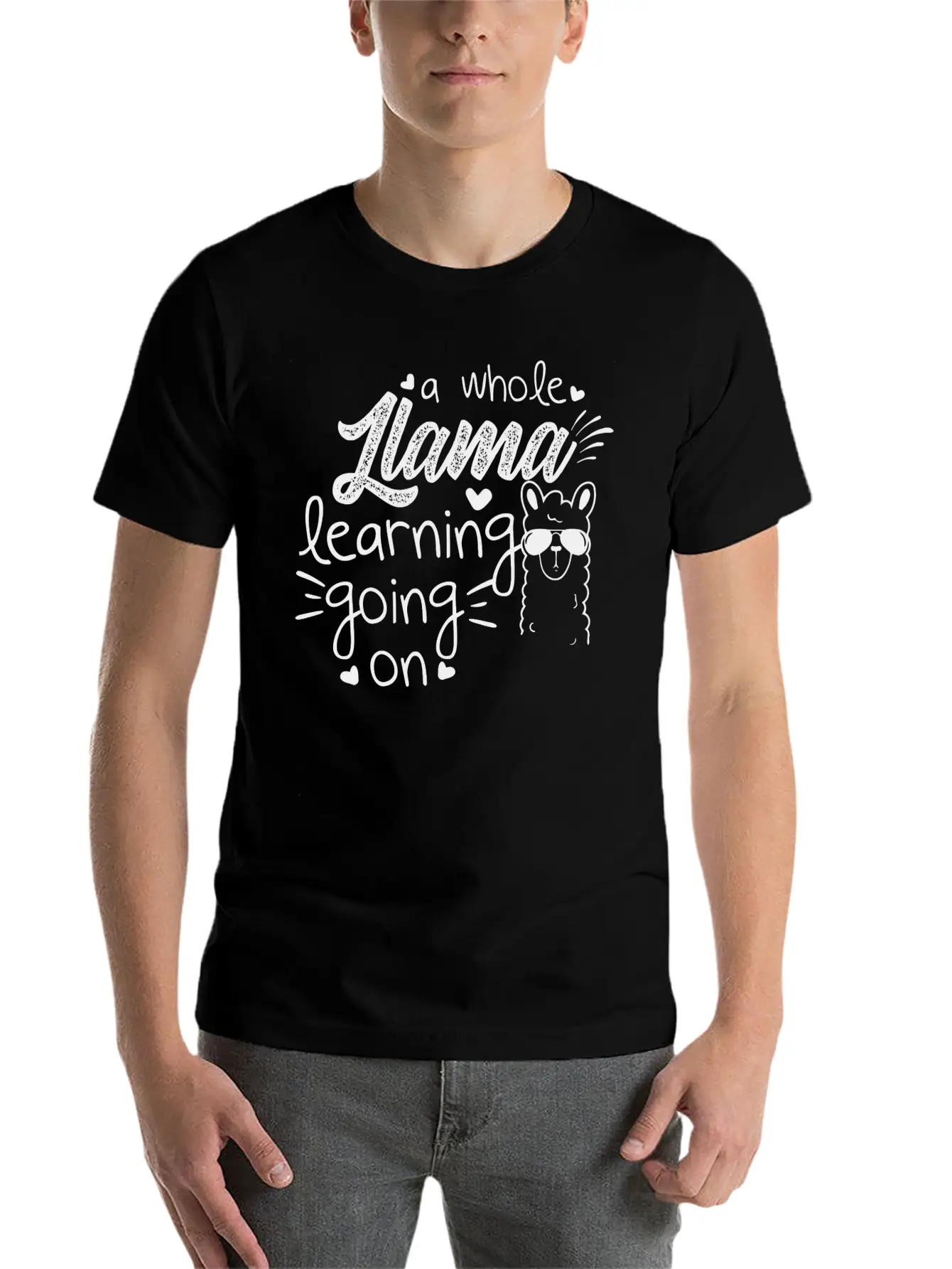 A Whole Llama Learning Going On Essential Cotton Tee For Daily Outfits – Unisex Style