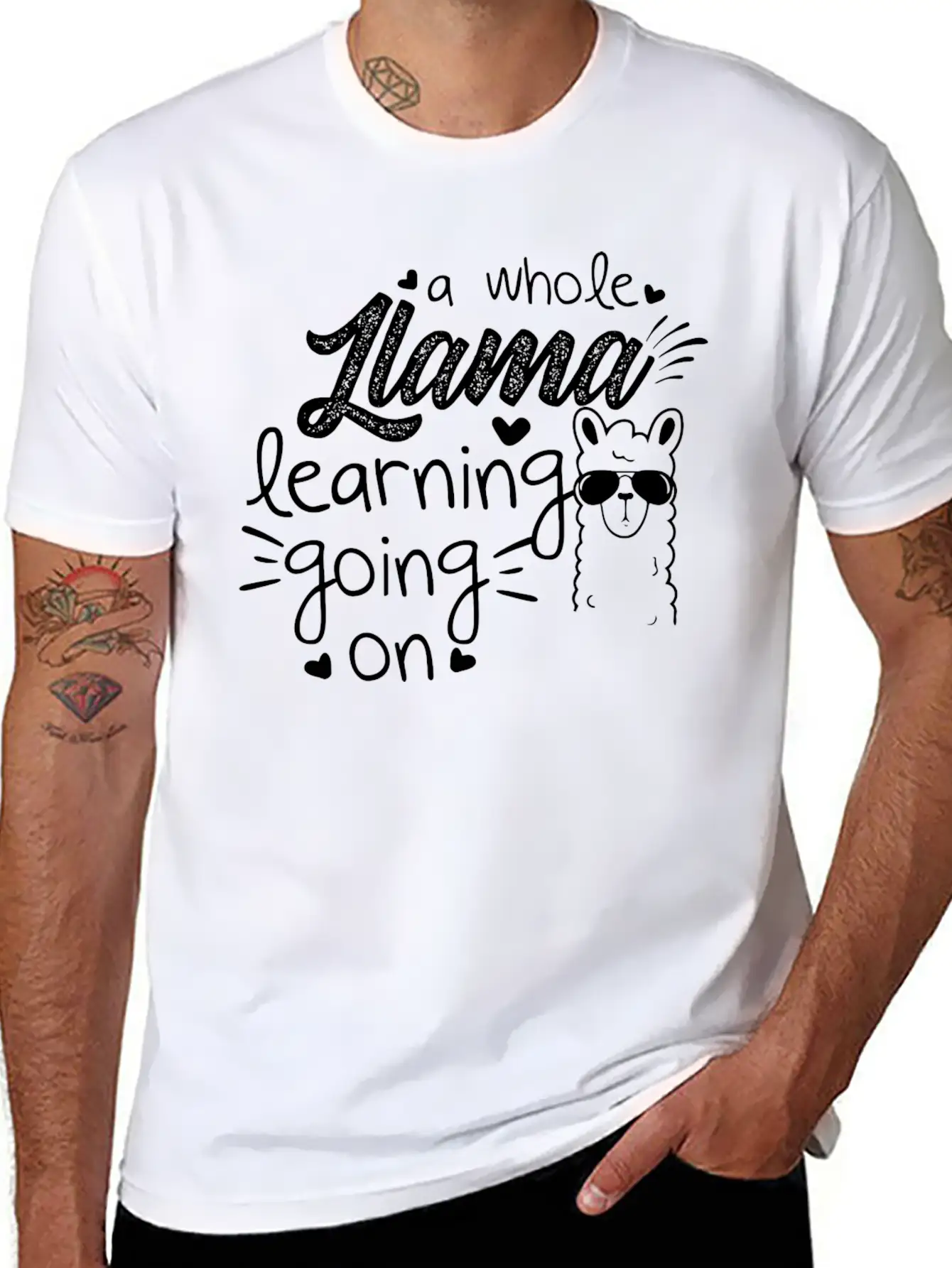 A Whole Llama Learning Going On Essential Cotton Tee For Daily Outfits – Unisex Style