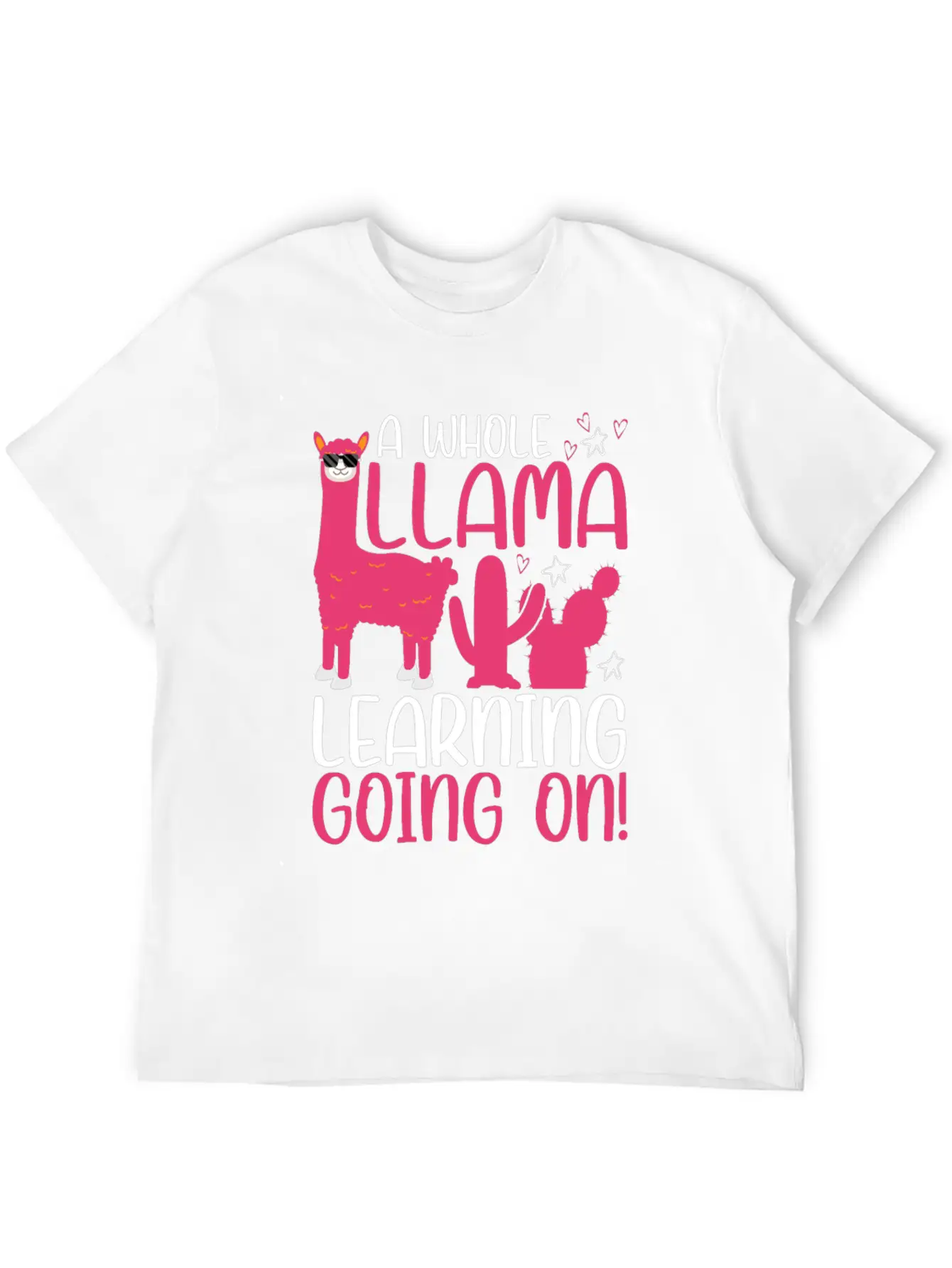 A Whole Llama Learning Going On Kindergarten Teach Basic Graphic T-Shirt – Daily Comfort In Soft Cotton