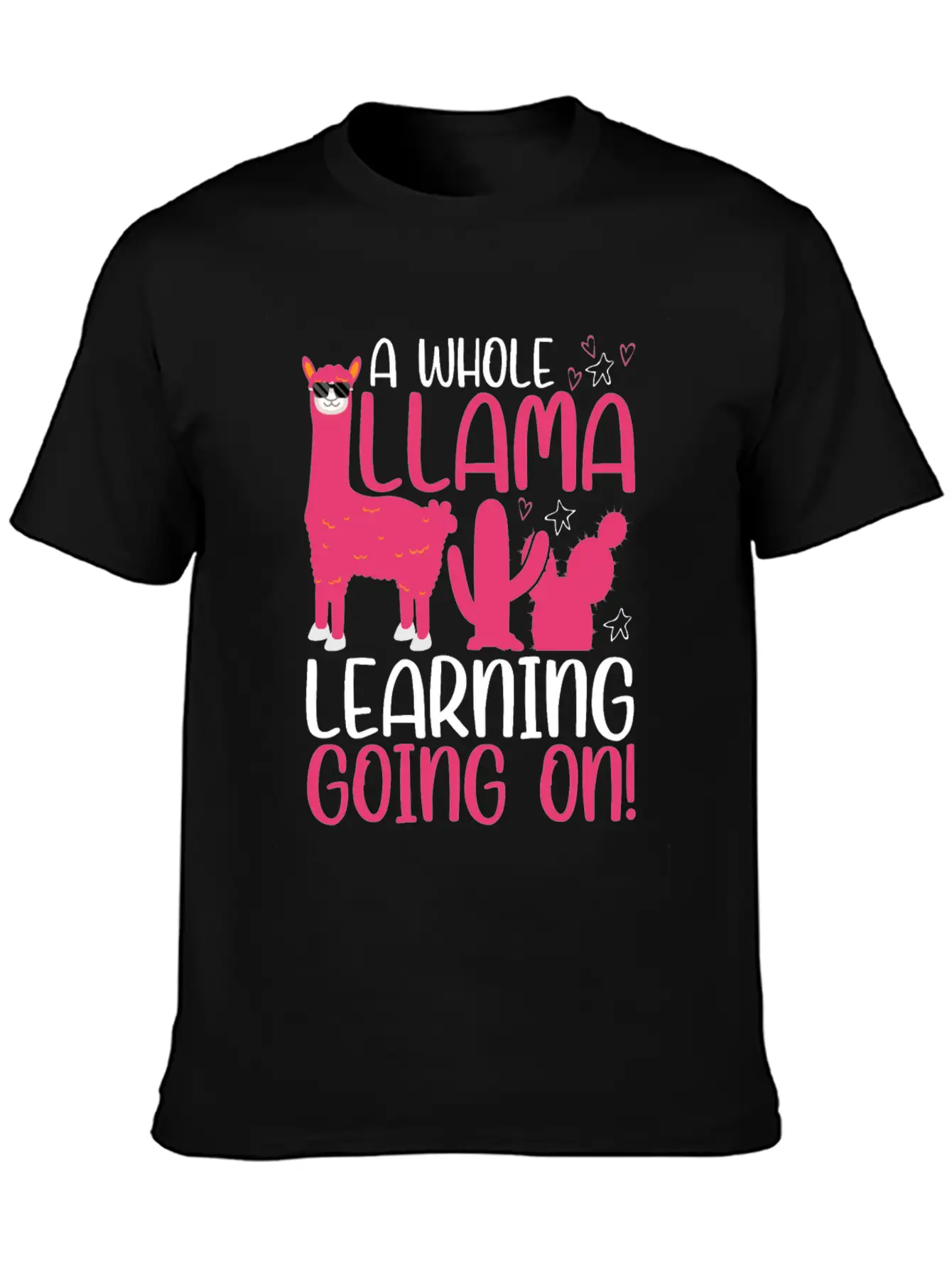 A Whole Llama Learning Going On Kindergarten Teach Basic Graphic T-Shirt – Daily Comfort In Soft Cotton