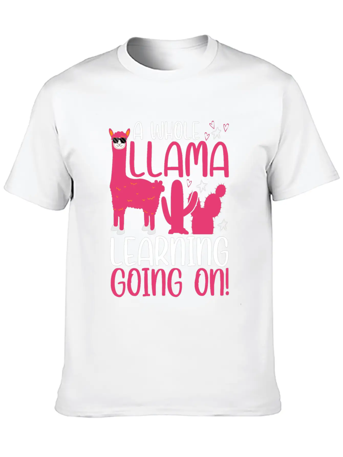 A Whole Llama Learning Going On Kindergarten Teach Basic Graphic T-Shirt – Daily Comfort In Soft Cotton