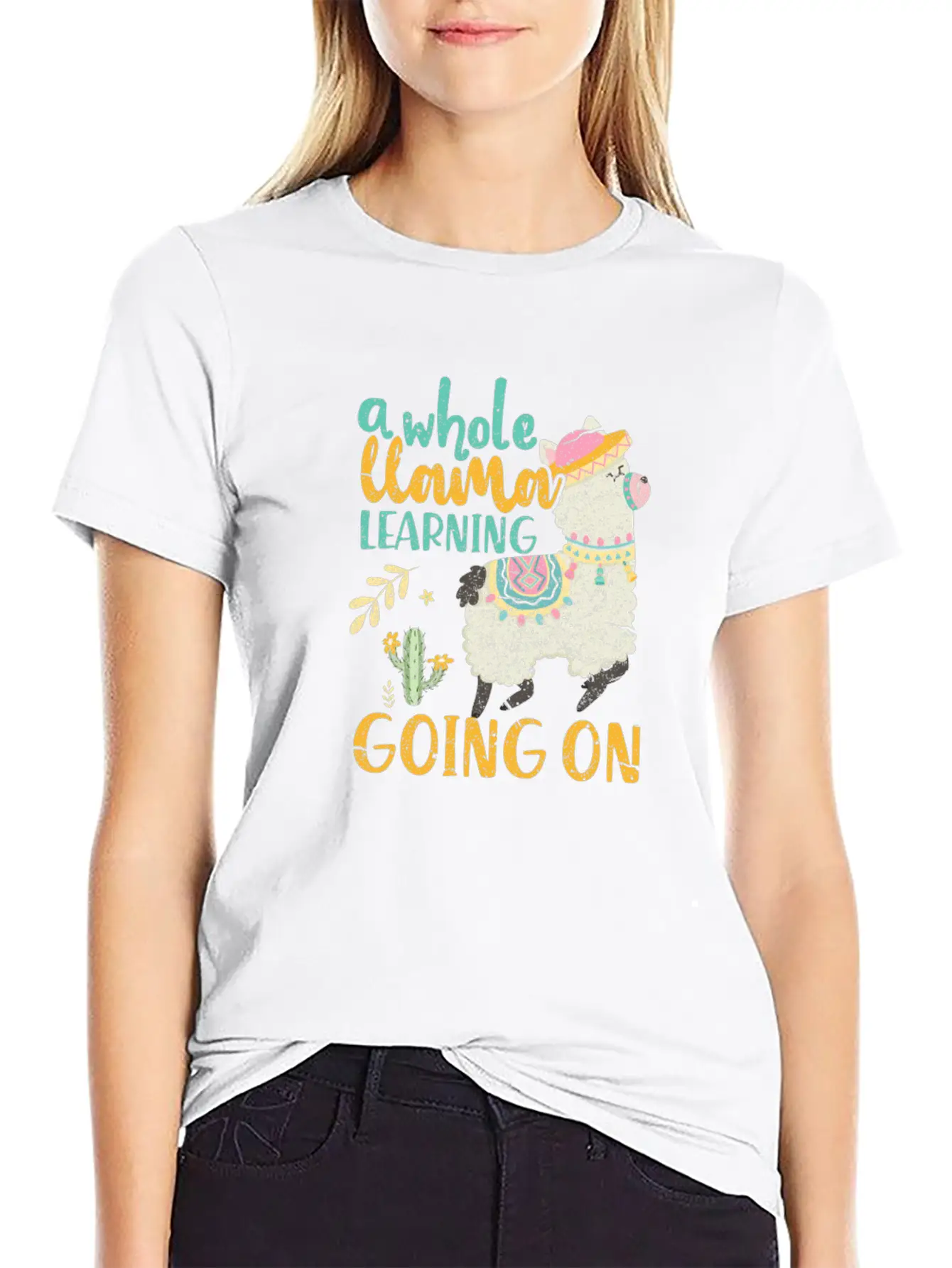 A Whole Llama Learning Going On Modern Fit Casual T-Shirt – Clean And Versatile Design