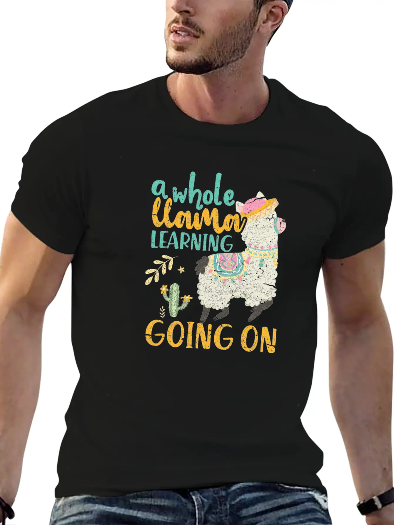A Whole Llama Learning Going On Modern Fit Casual T-Shirt – Clean And Versatile Design