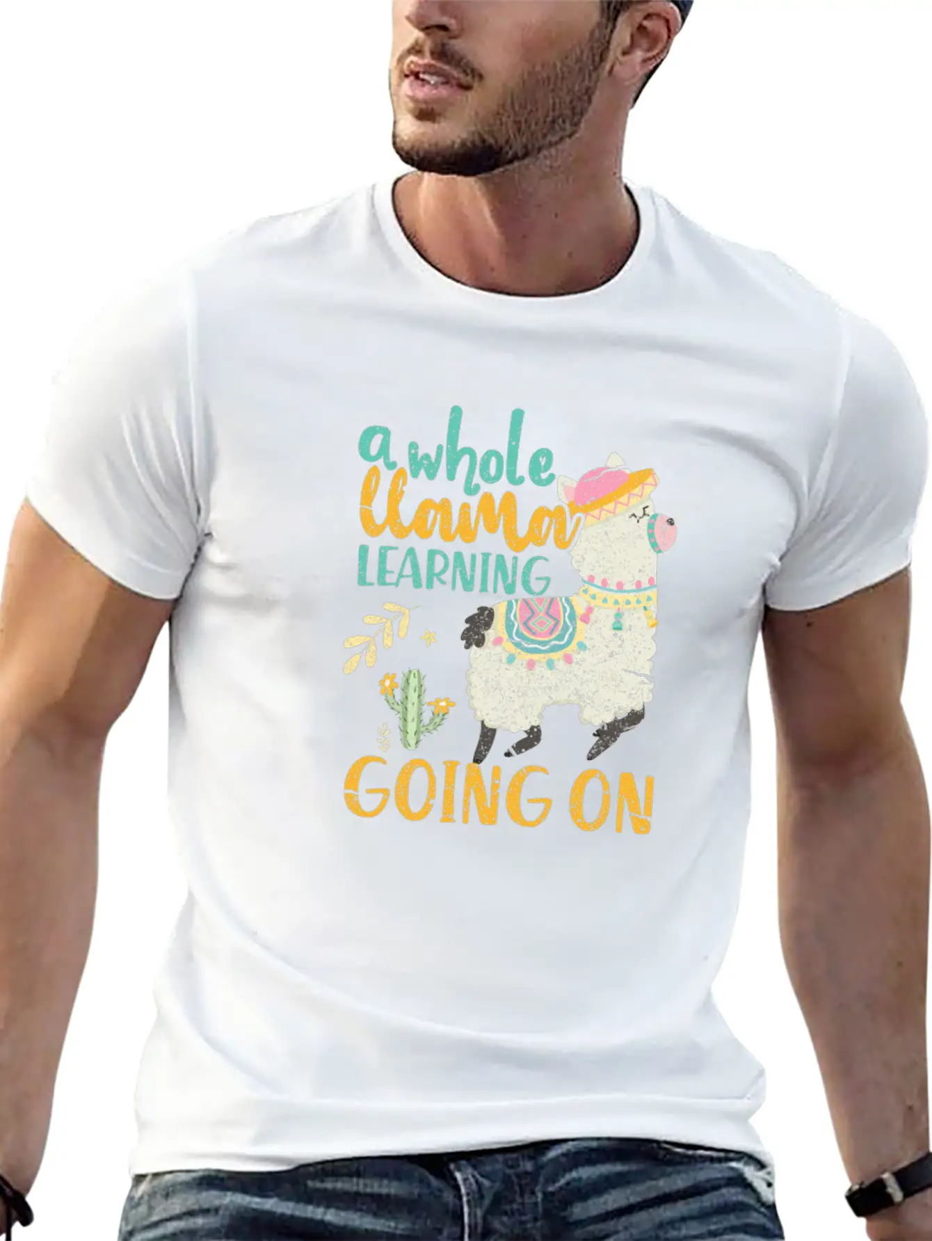 A Whole Llama Learning Going On Modern Fit Casual T-Shirt – Clean And Versatile Design