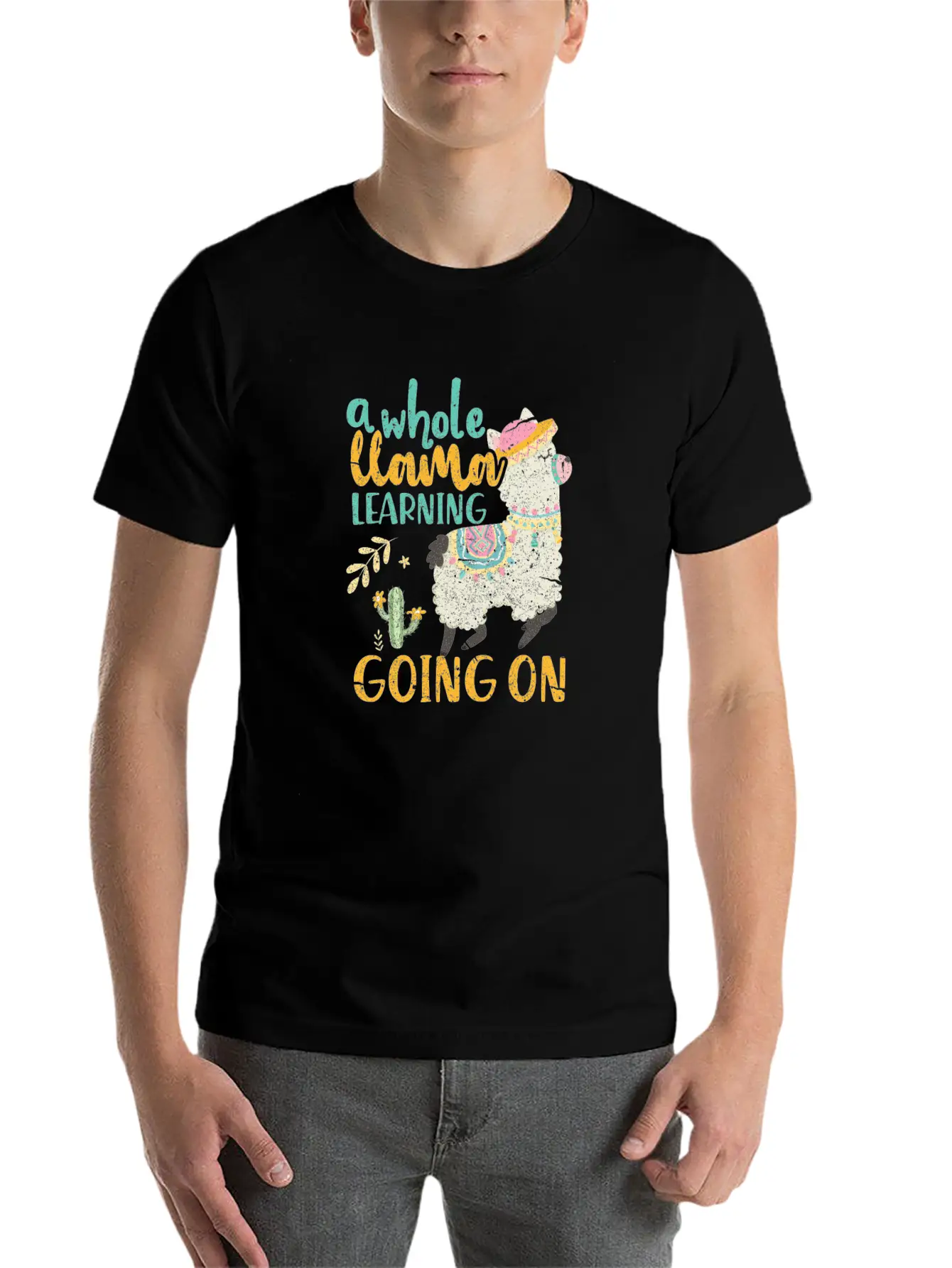 A Whole Llama Learning Going On Modern Fit Casual T-Shirt – Clean And Versatile Design