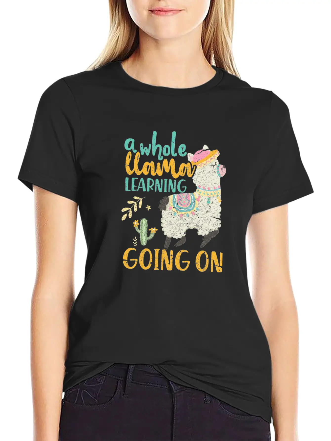 A Whole Llama Learning Going On Modern Fit Casual T-Shirt – Clean And Versatile Design