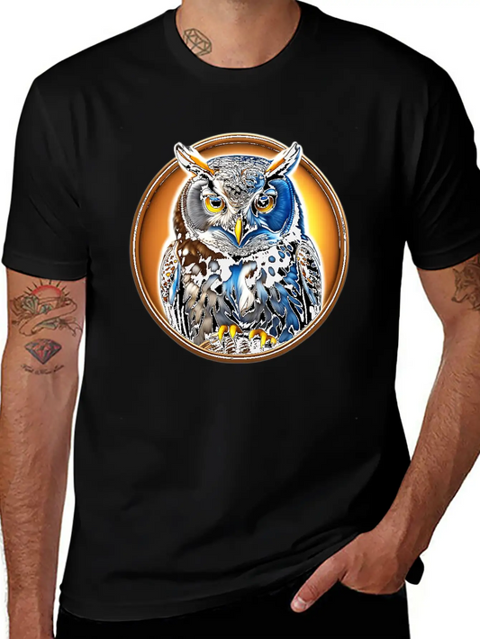 A Wise Old Owl Perched On A Branch Lightweight Cotton T-Shirt – Daily Comfort Graphic Shirt