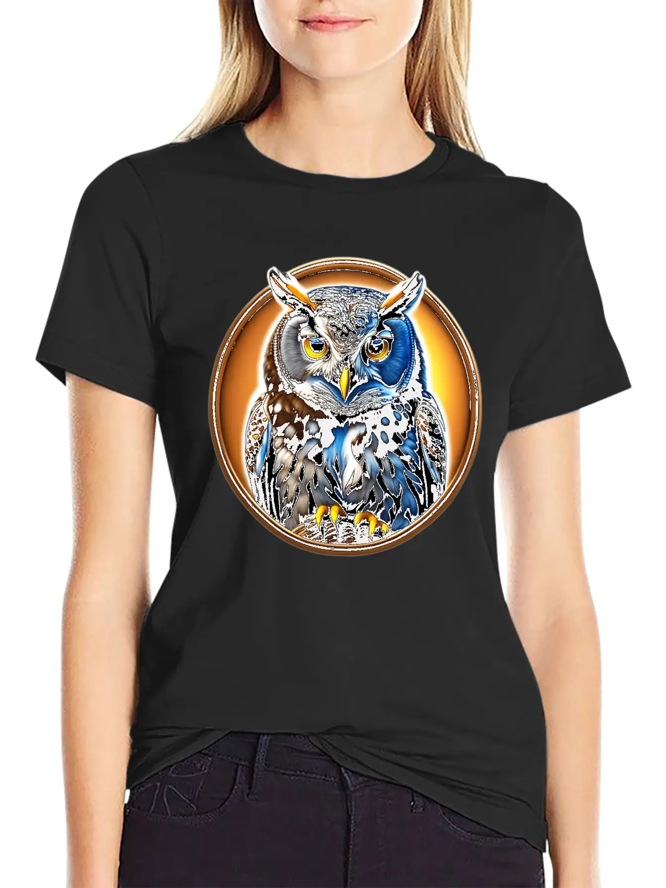 A Wise Old Owl Perched On A Branch Lightweight Cotton T-Shirt – Daily Comfort Graphic Shirt