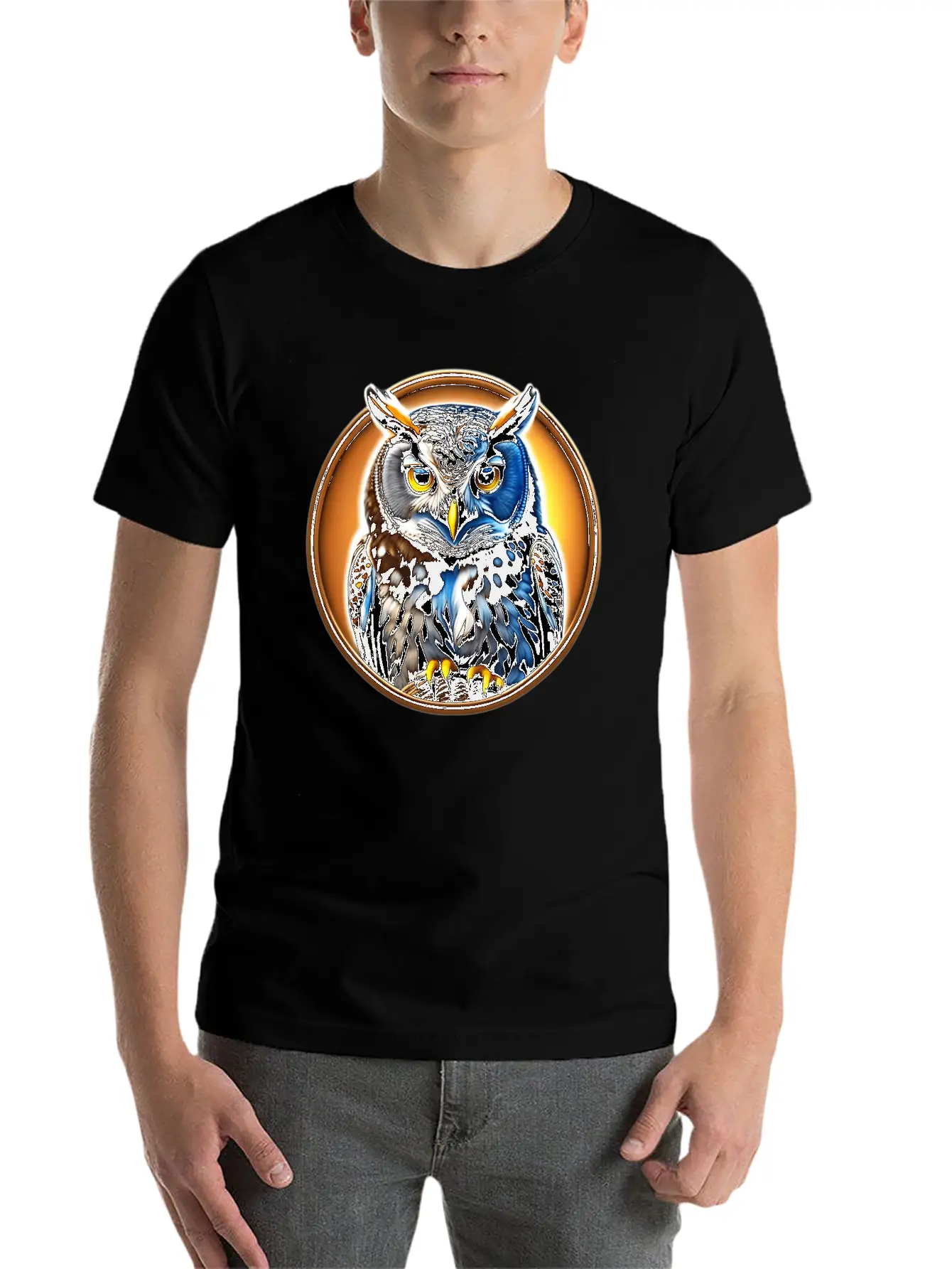 A Wise Old Owl Perched On A Branch Lightweight Cotton T-Shirt – Daily Comfort Graphic Shirt