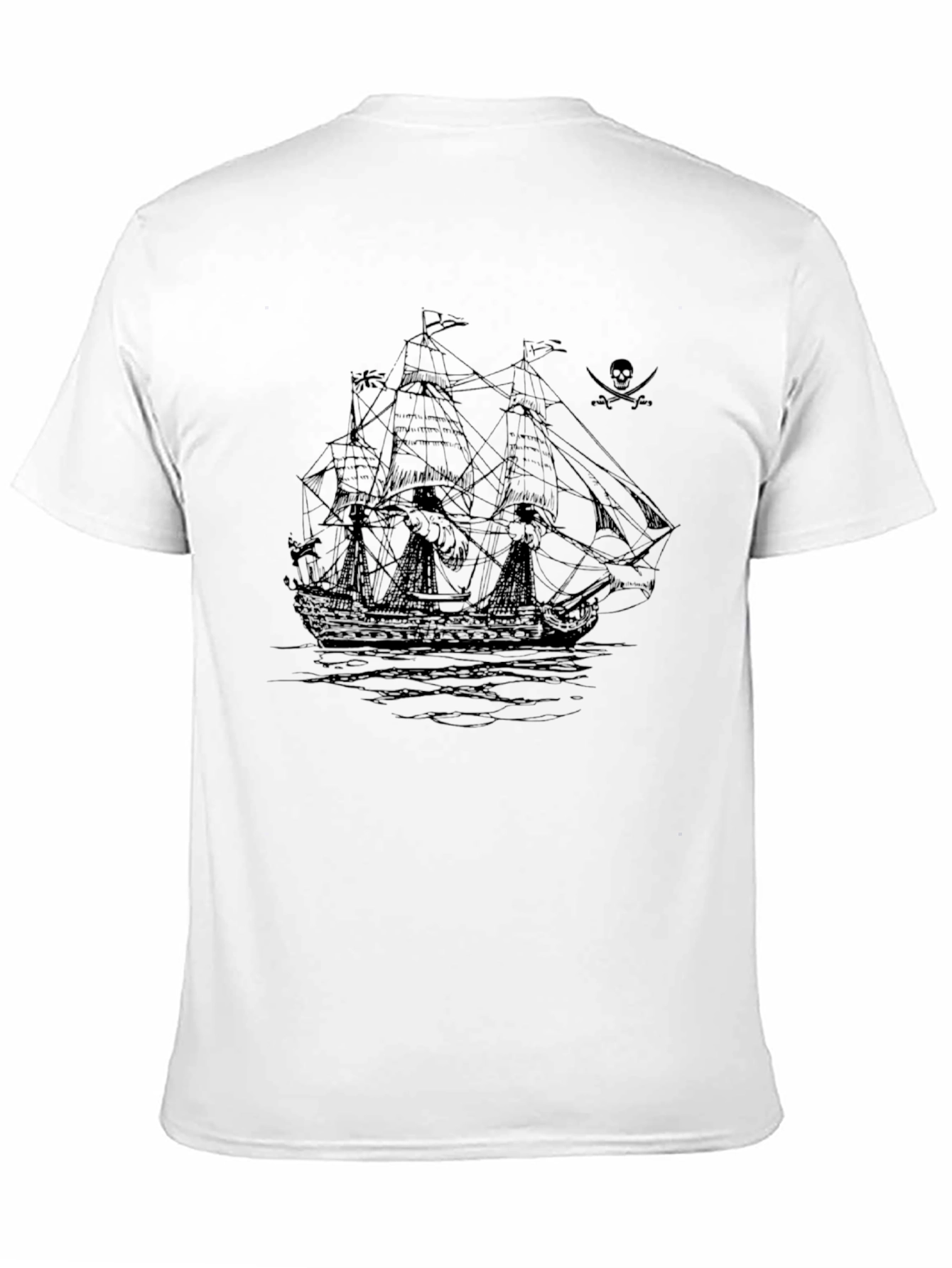Pirate Ship Graphic Black T-Shirt