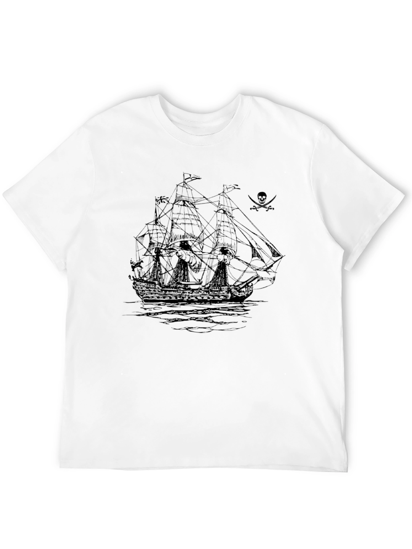 Pirate Ship Graphic Black T-Shirt