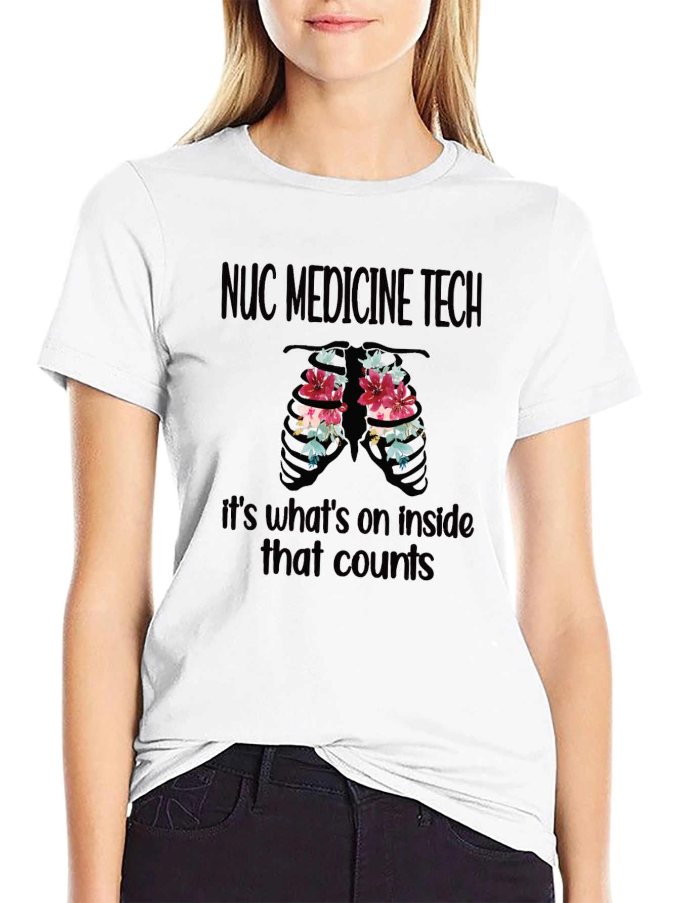 NUC Medicine Tech Floral Ribcage T-Shirt