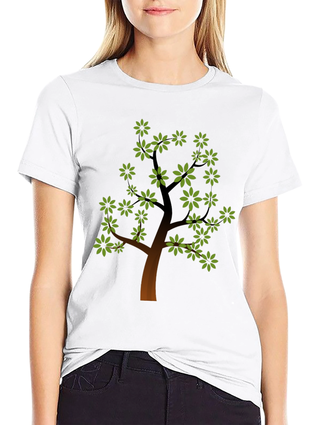Nature Tree Graphic Tee - Trendy Black Cotton Shirt