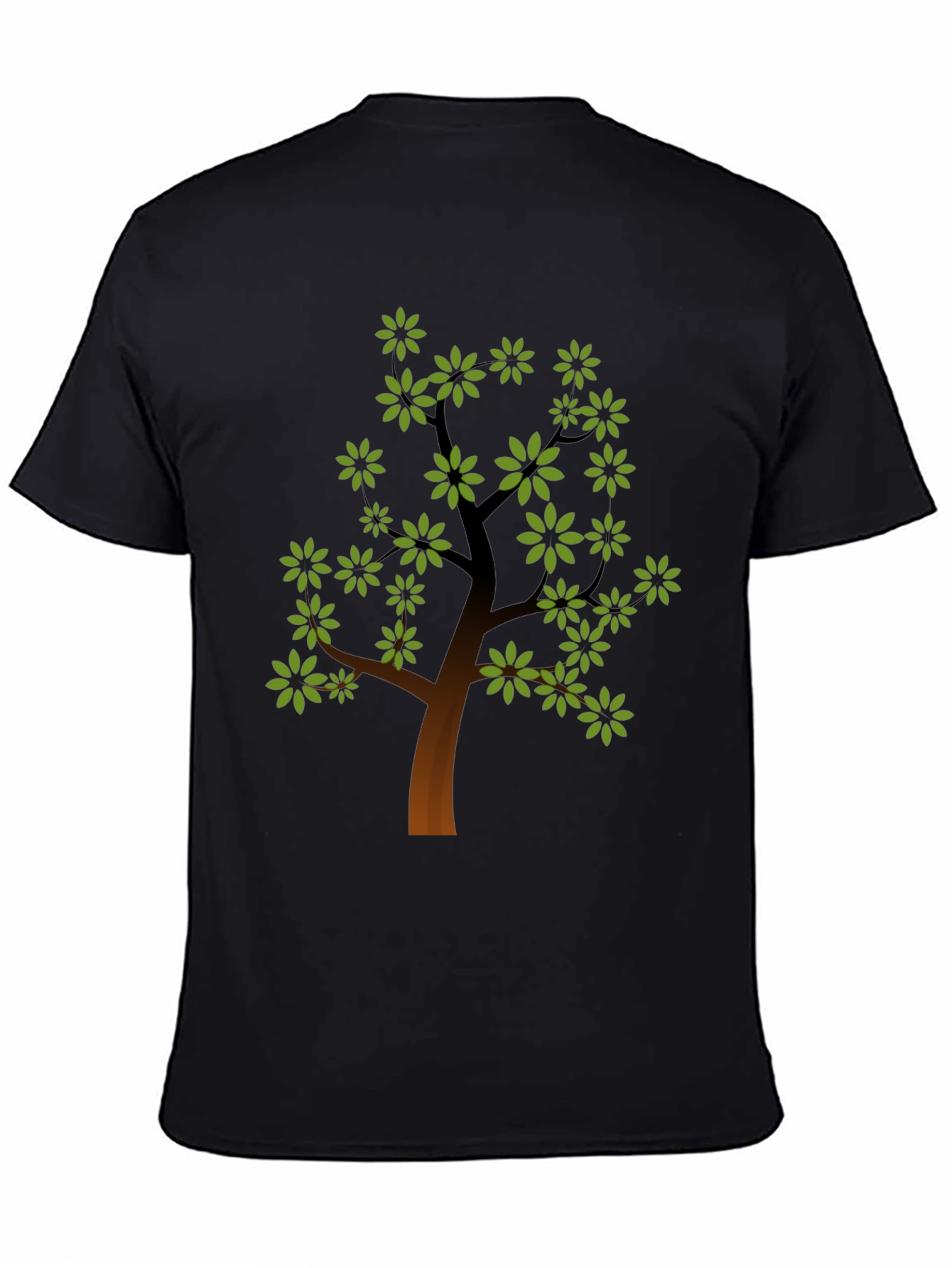 Nature Tree Graphic Tee - Trendy Black Cotton Shirt