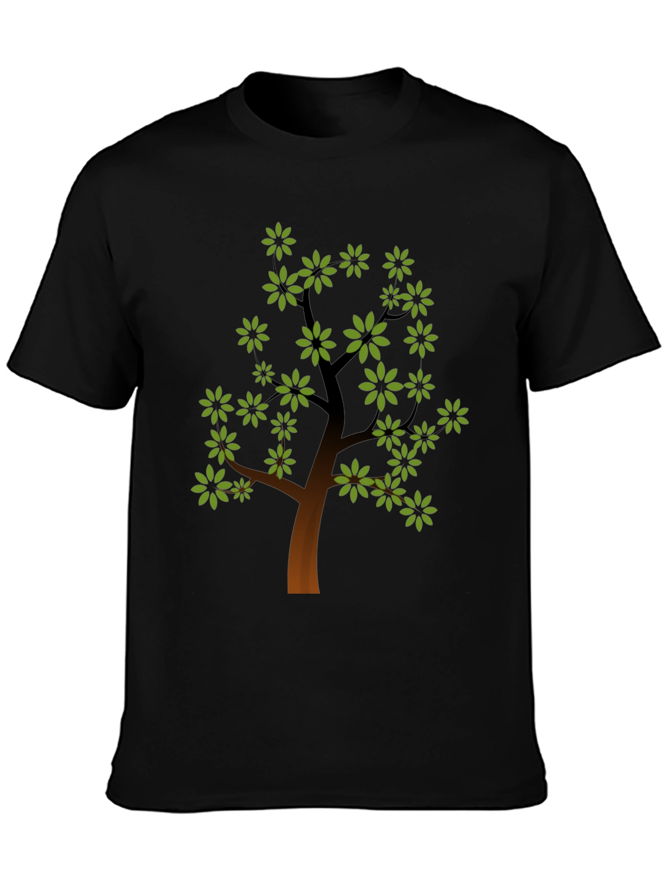 Nature Tree Graphic Tee - Trendy Black Cotton Shirt