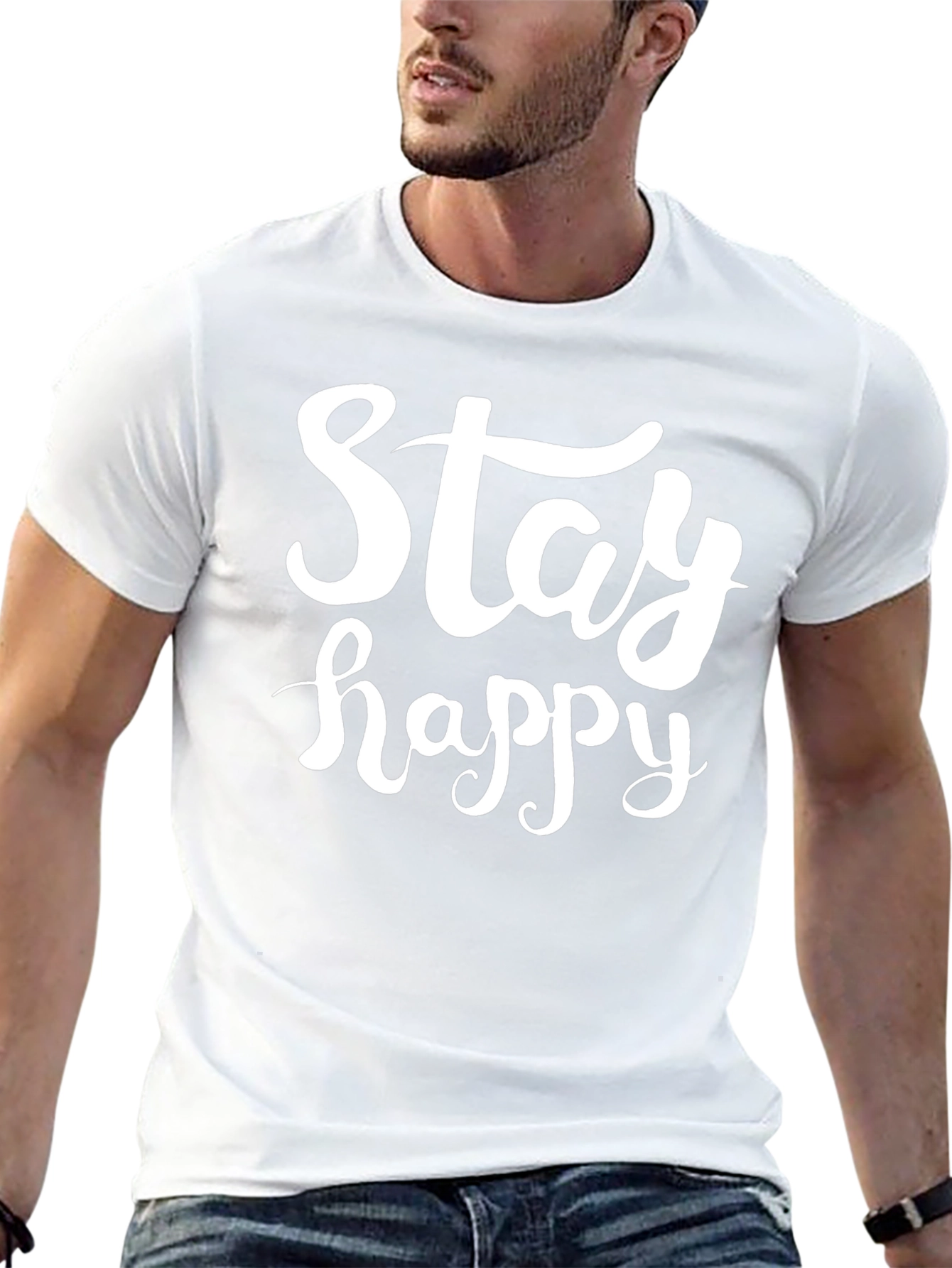 Stay Happy Black T-Shirt