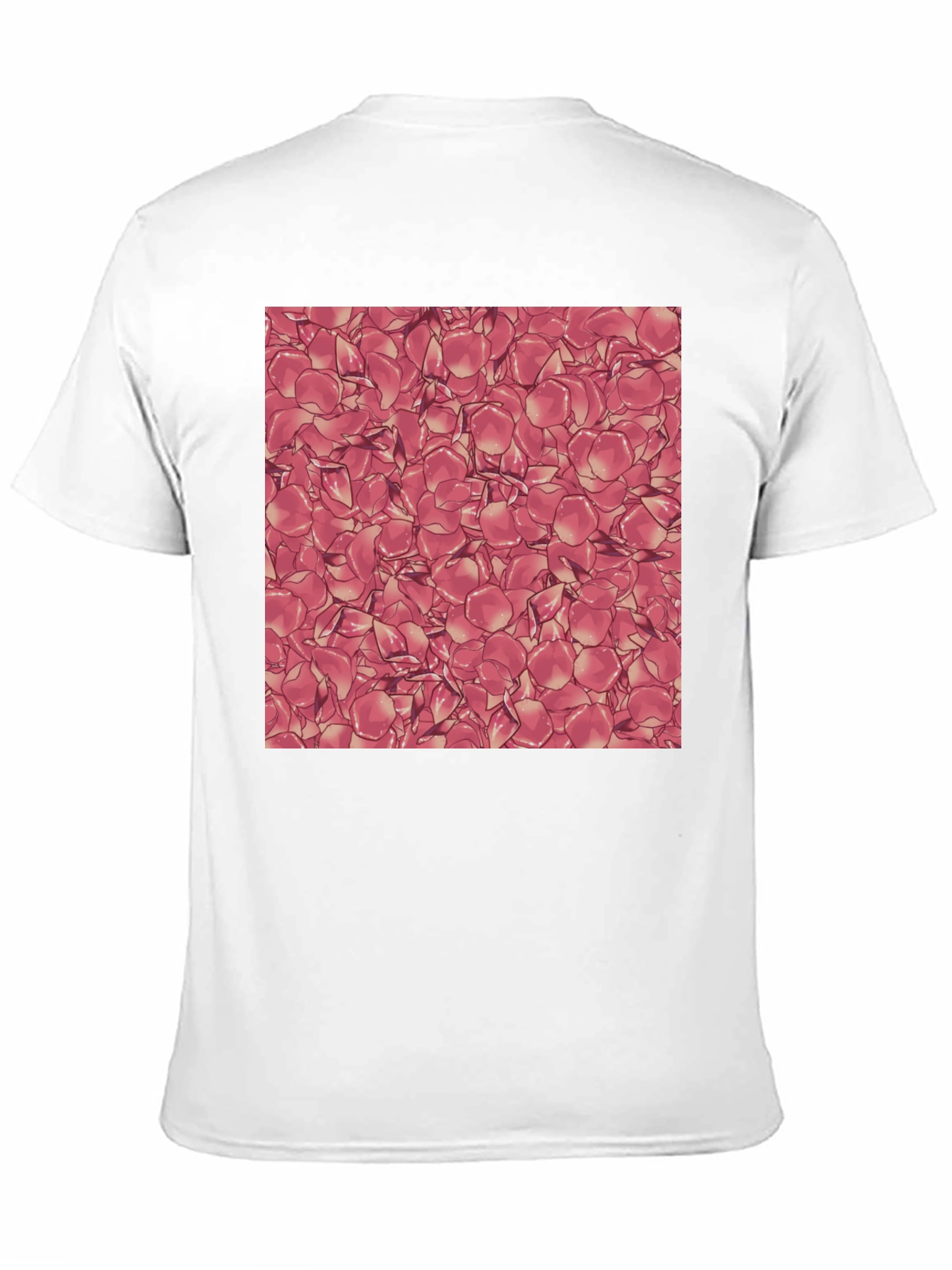 Rose Petal Pattern Black T-Shirt
