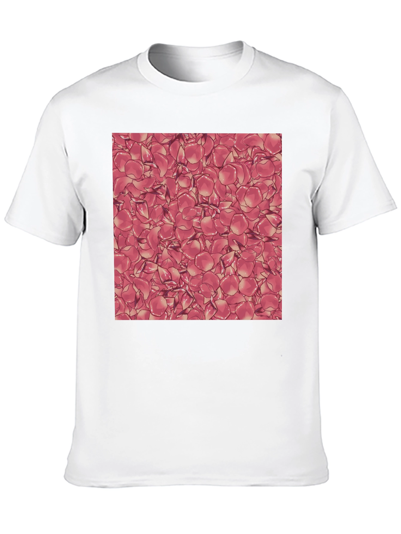 Rose Petal Pattern Black T-Shirt