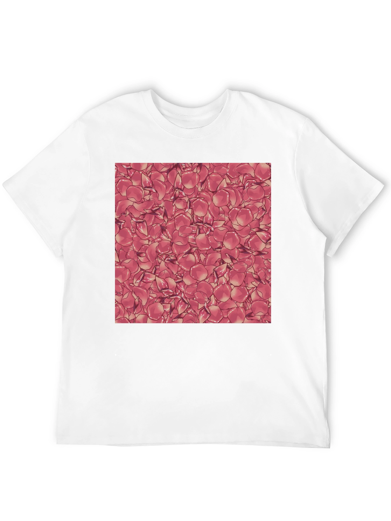 Rose Petal Pattern Black T-Shirt