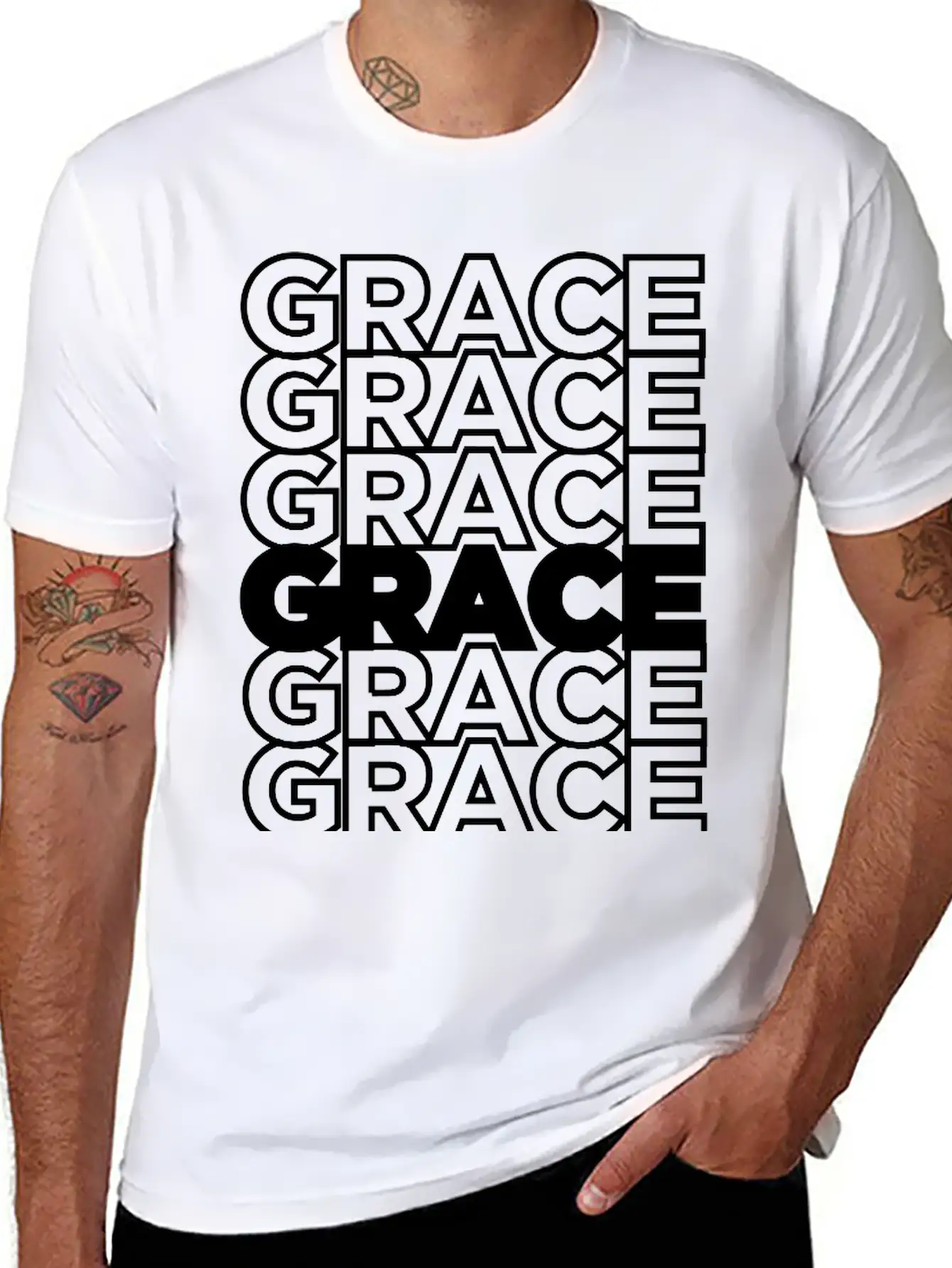 Abounding GRACE - Remix Unisex Casual T-Shirt – Clean Design For Daily Comfort