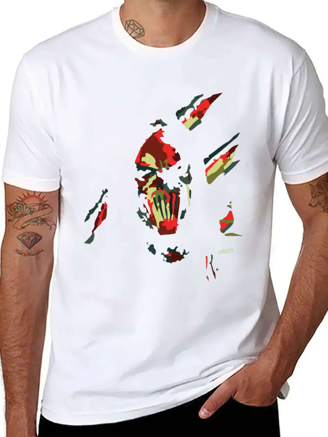 Abstrac Gothic Face Lightweight Cotton T-Shirt – Daily Comfort Graphic Shirt