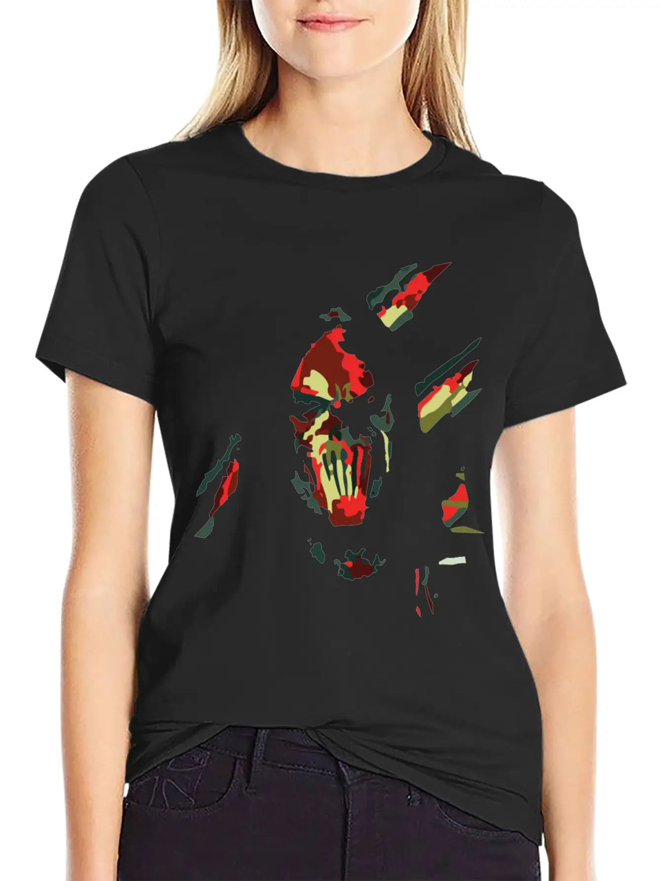 Abstrac Gothic Face Lightweight Cotton T-Shirt – Daily Comfort Graphic Shirt