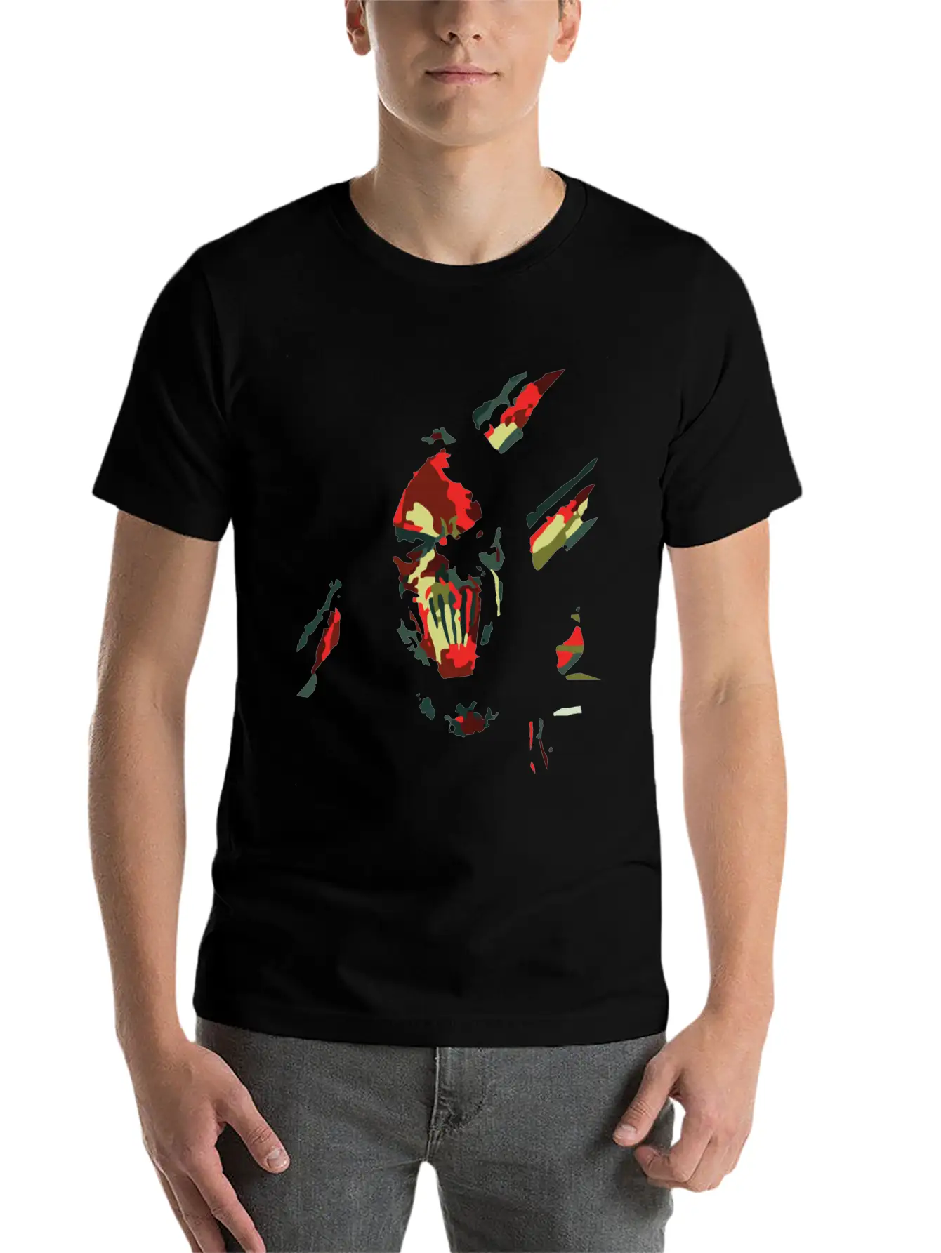 Abstrac Gothic Face Lightweight Cotton T-Shirt – Daily Comfort Graphic Shirt