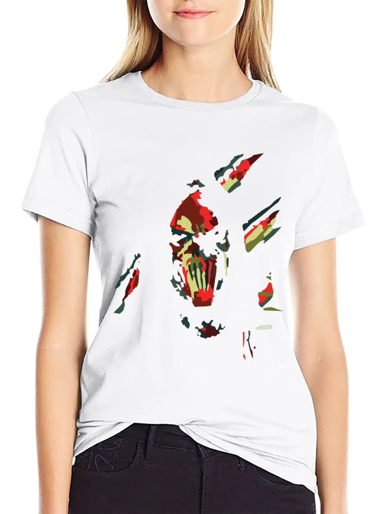 Abstrac Gothic Face Lightweight Cotton T-Shirt – Daily Comfort Graphic Shirt