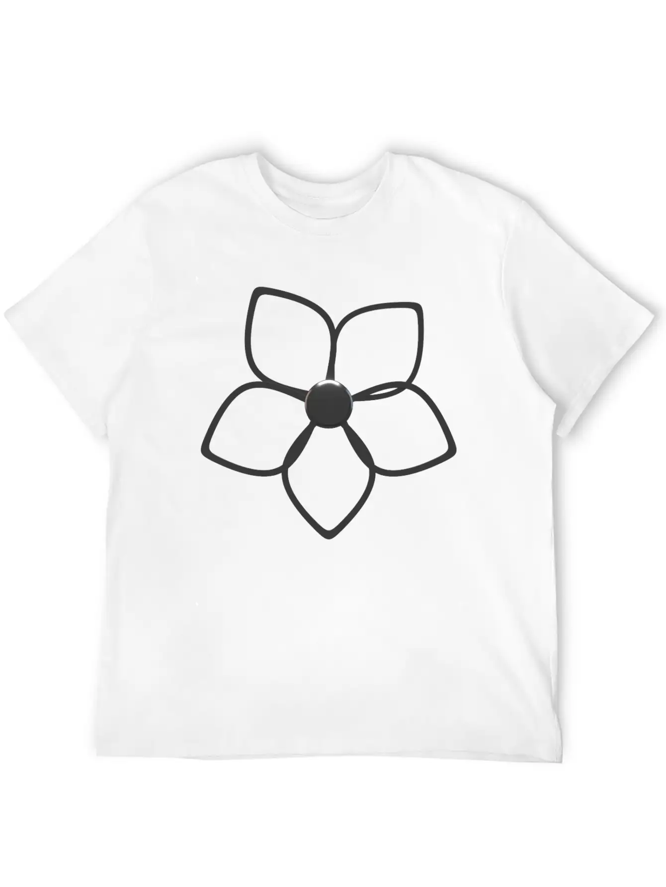 Abstract 3D Metallic Silver Flower Lightweight Cotton T-Shirt – Daily Comfort Graphic Shirt