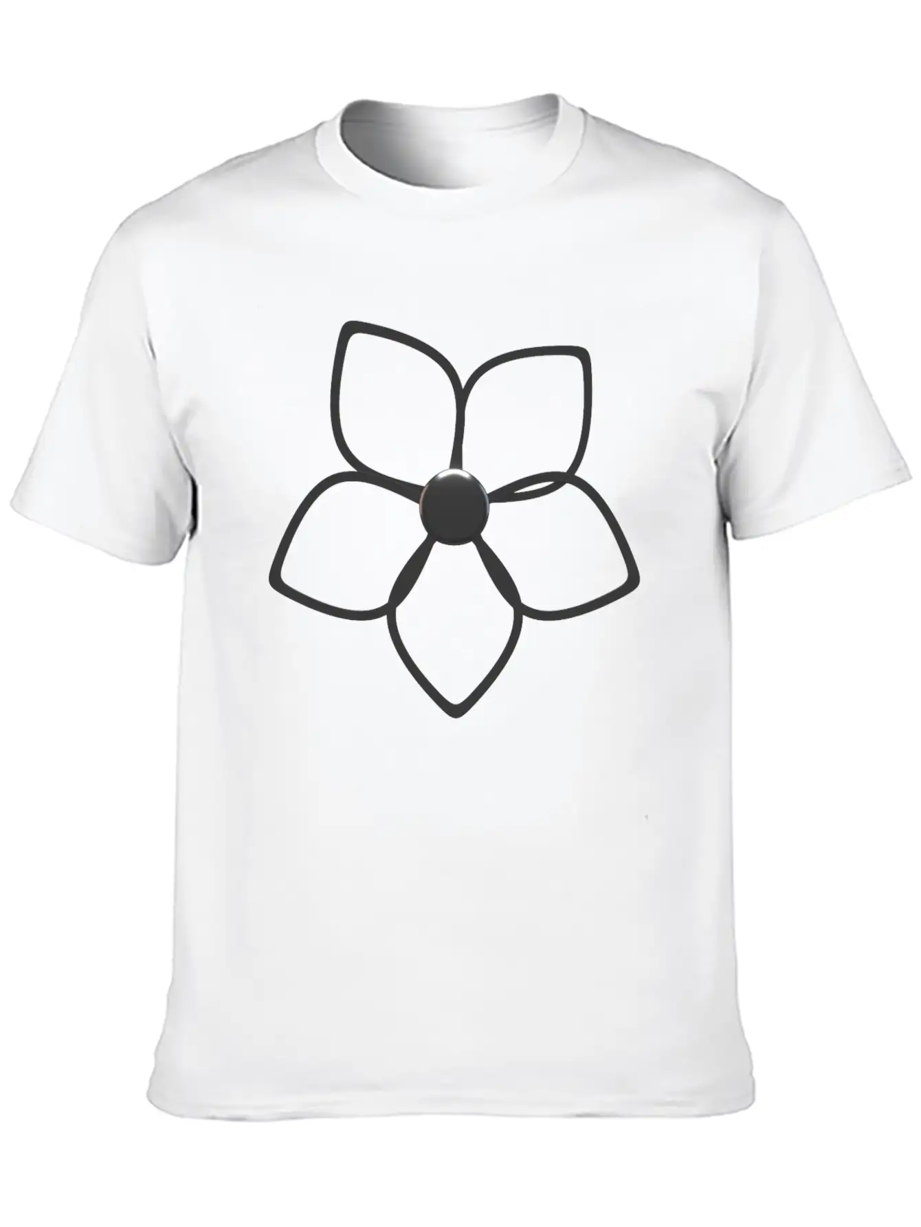 Abstract 3D Metallic Silver Flower Lightweight Cotton T-Shirt – Daily Comfort Graphic Shirt