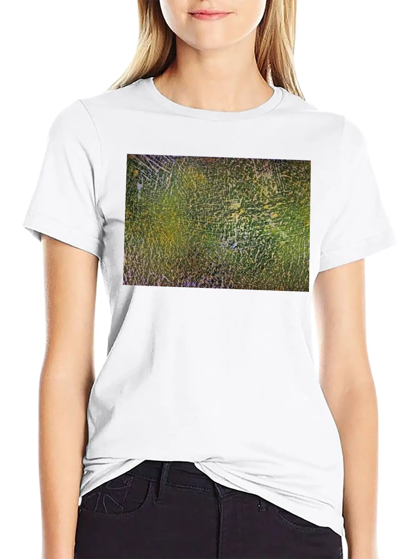 Abstract Art - Green / Yellow - Artist / Painting Stylish Everyday T-Shirt – Unisex Basic Cotton Tee