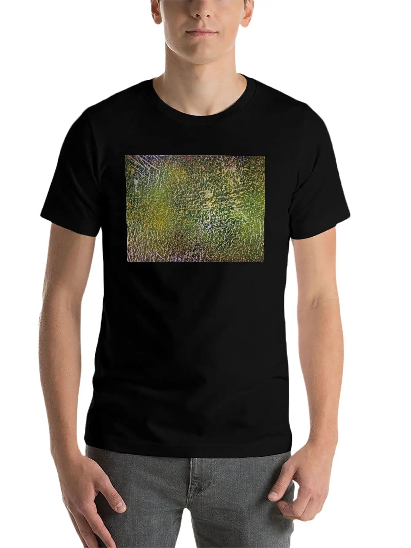 Abstract Art - Green / Yellow - Artist / Painting Stylish Everyday T-Shirt – Unisex Basic Cotton Tee