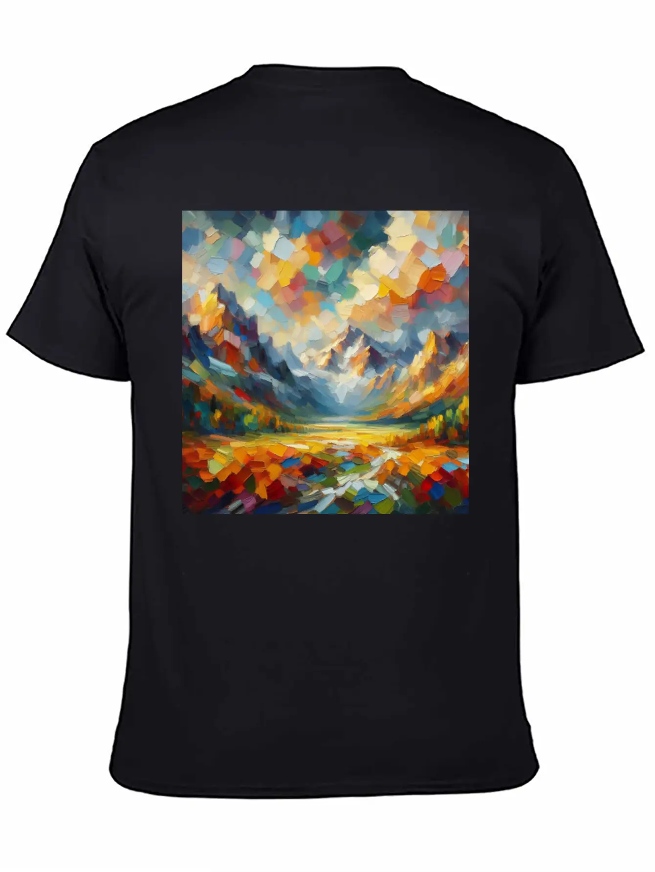 Abstract Digital Art: Nature Concept Art Colors Basic Graphic T-Shirt – Daily Comfort In Soft Cotton