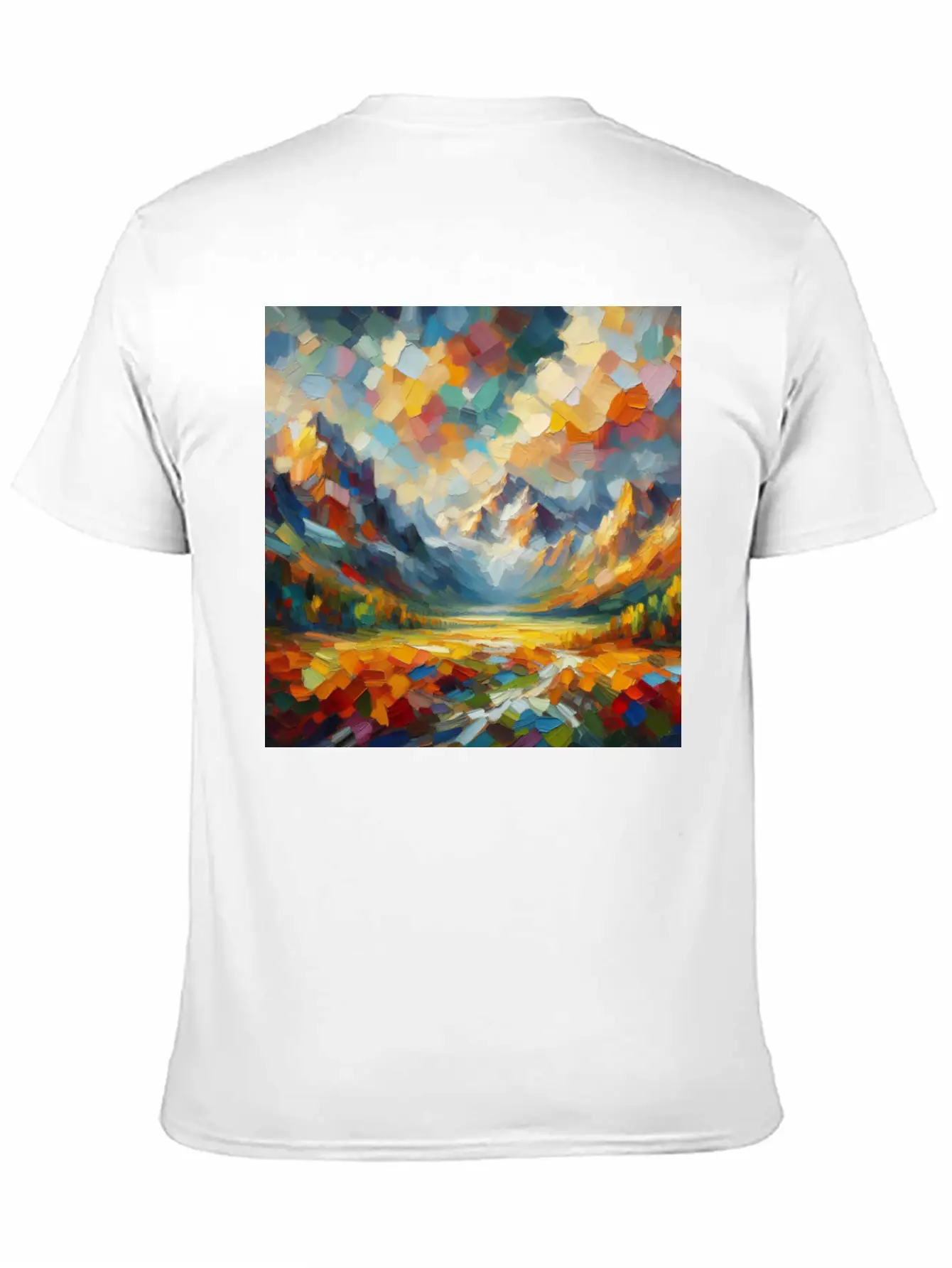Abstract Digital Art: Nature Concept Art Colors Basic Graphic T-Shirt – Daily Comfort In Soft Cotton