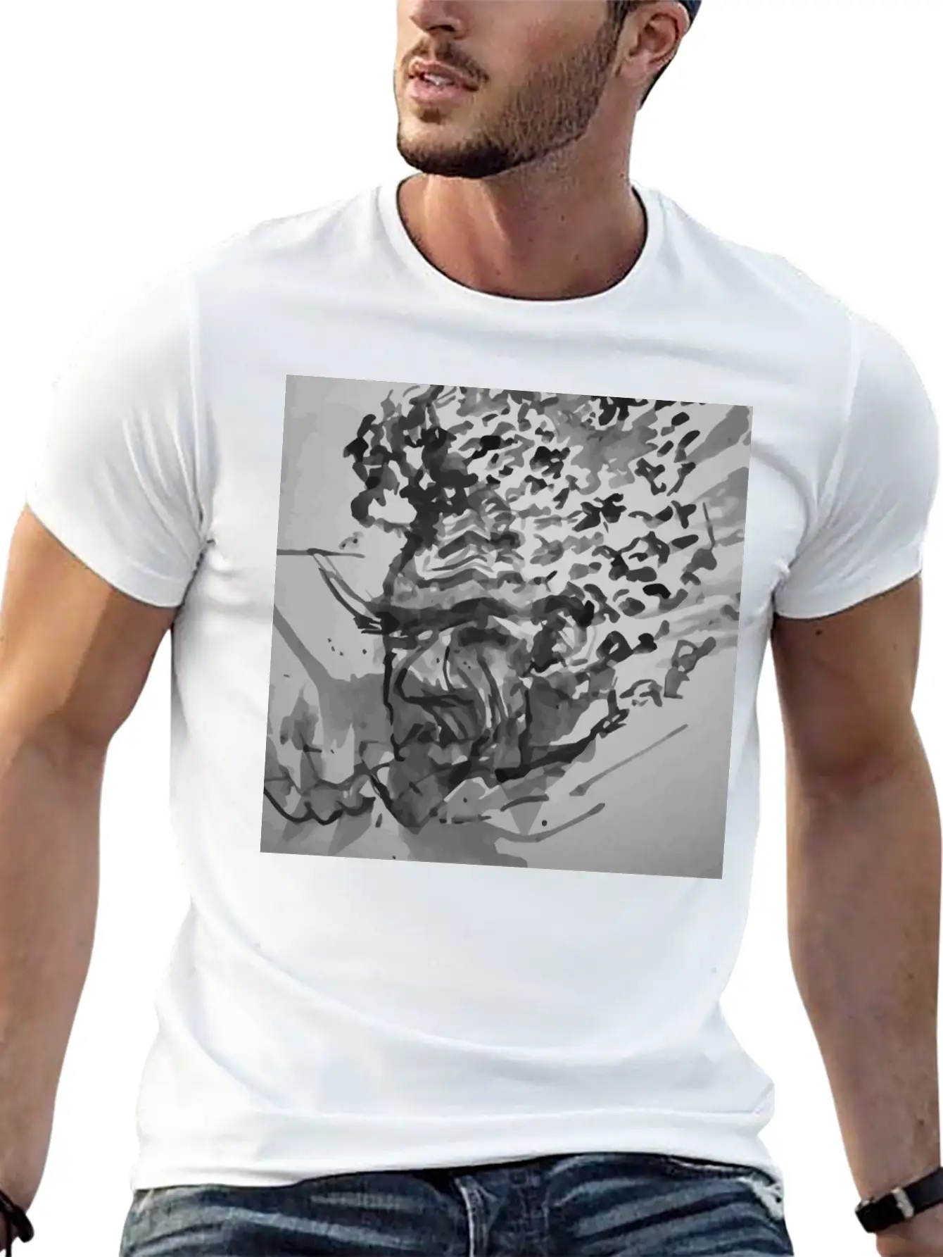 Abstract Essential Cotton Tee For Daily Outfits – Unisex Style