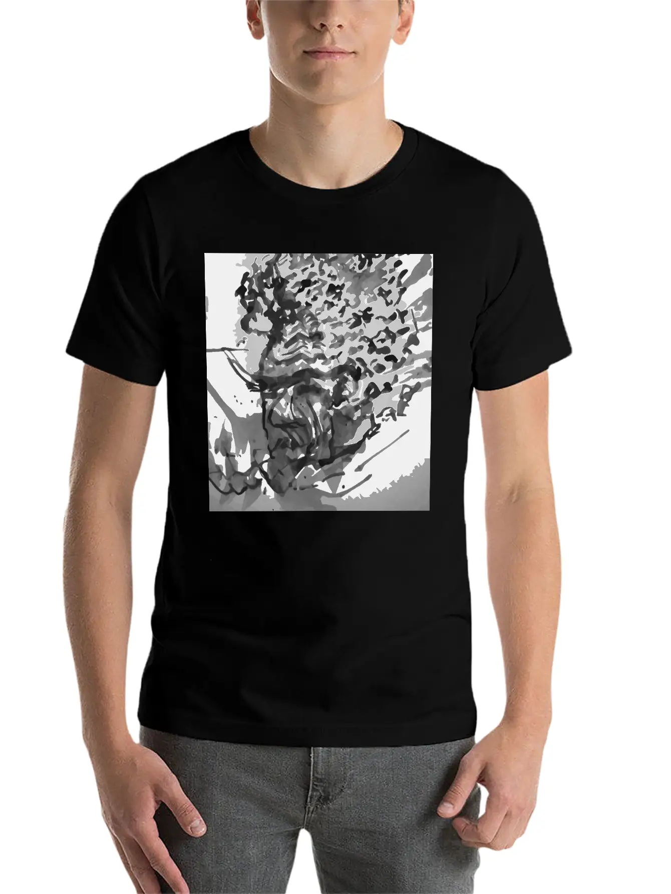 Abstract Essential Cotton Tee For Daily Outfits – Unisex Style