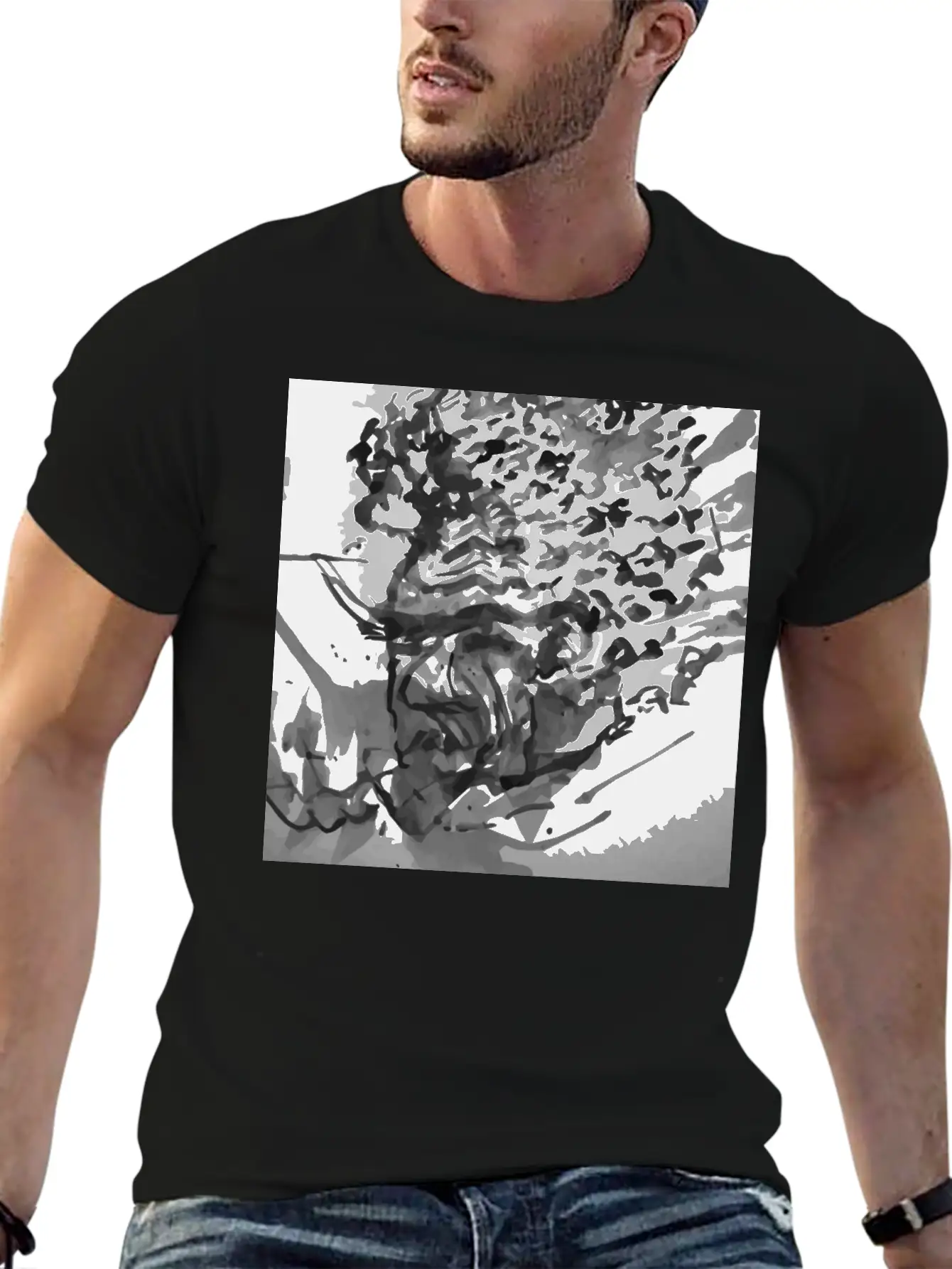 Abstract Essential Cotton Tee For Daily Outfits – Unisex Style
