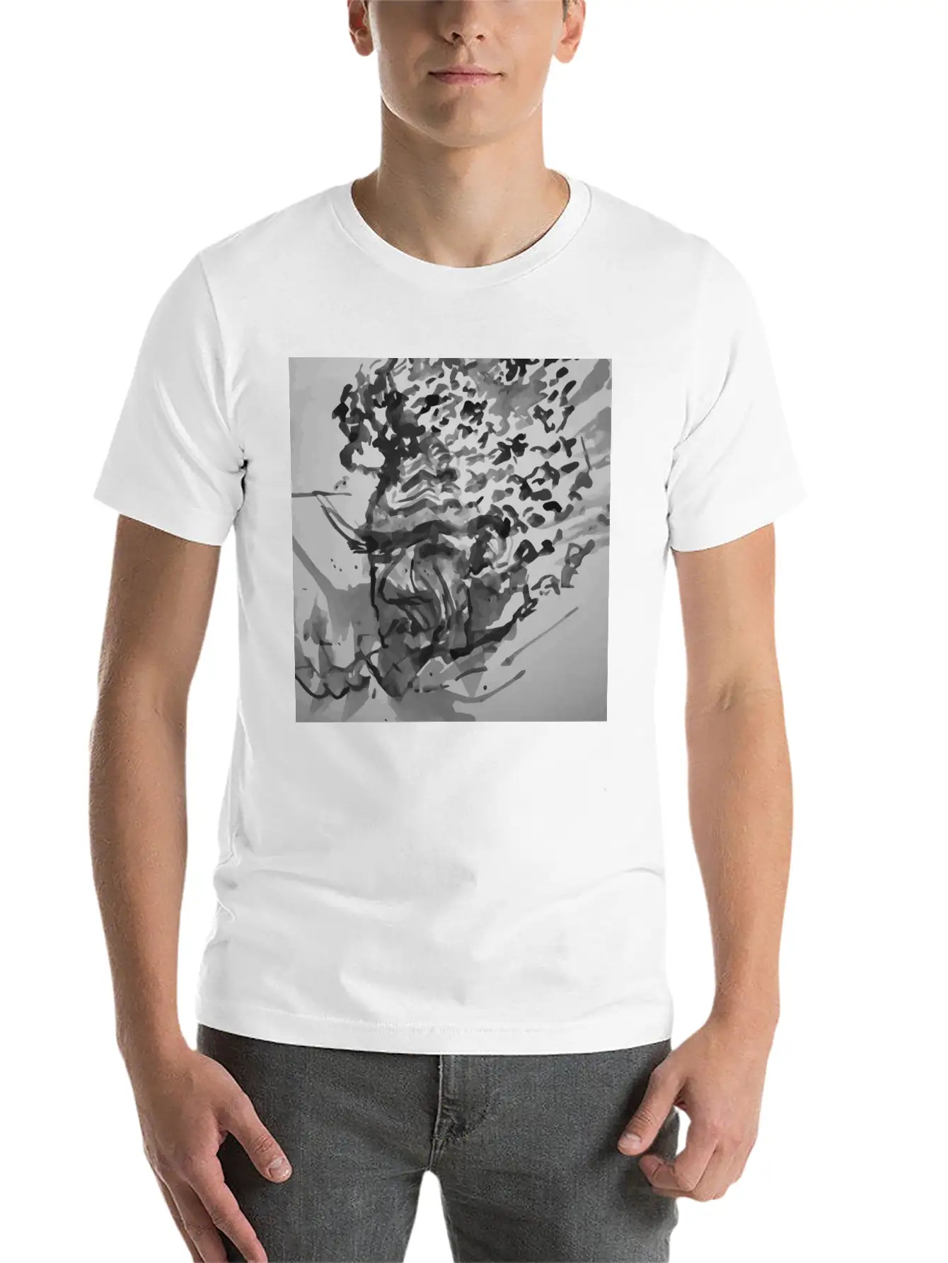 Abstract Essential Cotton Tee For Daily Outfits – Unisex Style