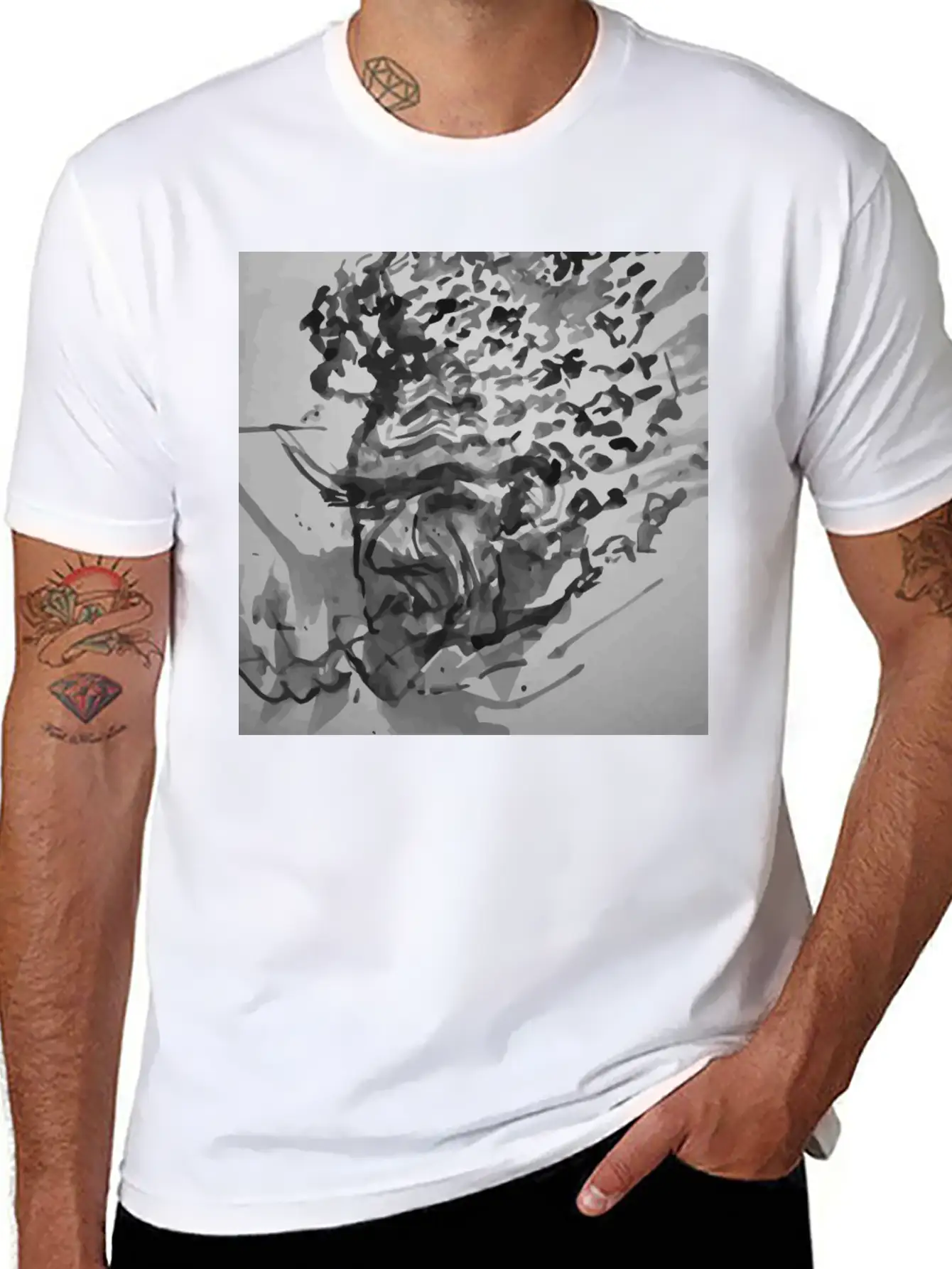 Abstract Essential Cotton Tee For Daily Outfits – Unisex Style