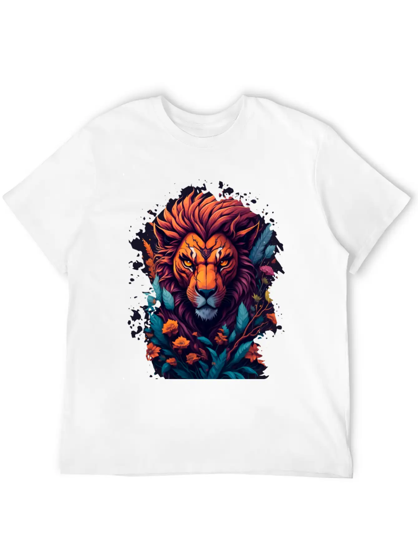Abstract Lion Lightweight Cotton T-Shirt – Daily Comfort Graphic Shirt