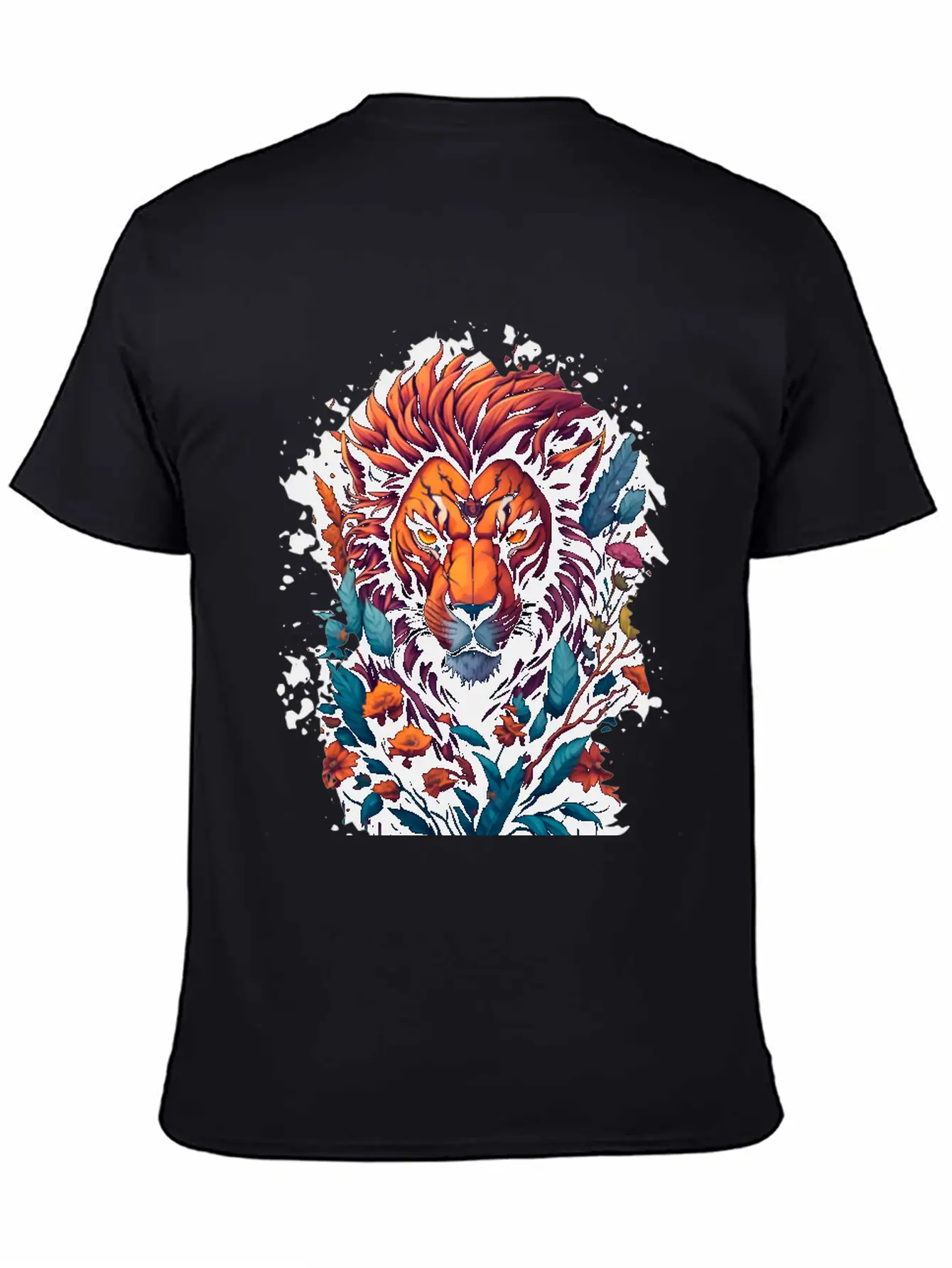 Abstract Lion Lightweight Cotton T-Shirt – Daily Comfort Graphic Shirt