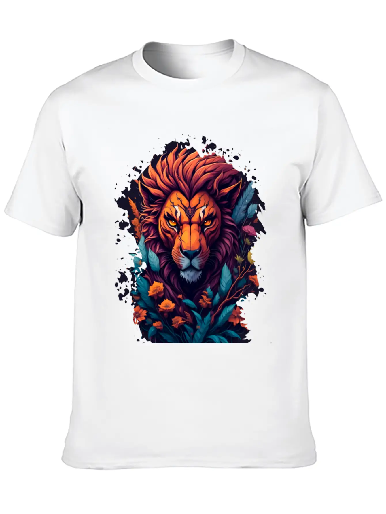 Abstract Lion Lightweight Cotton T-Shirt – Daily Comfort Graphic Shirt