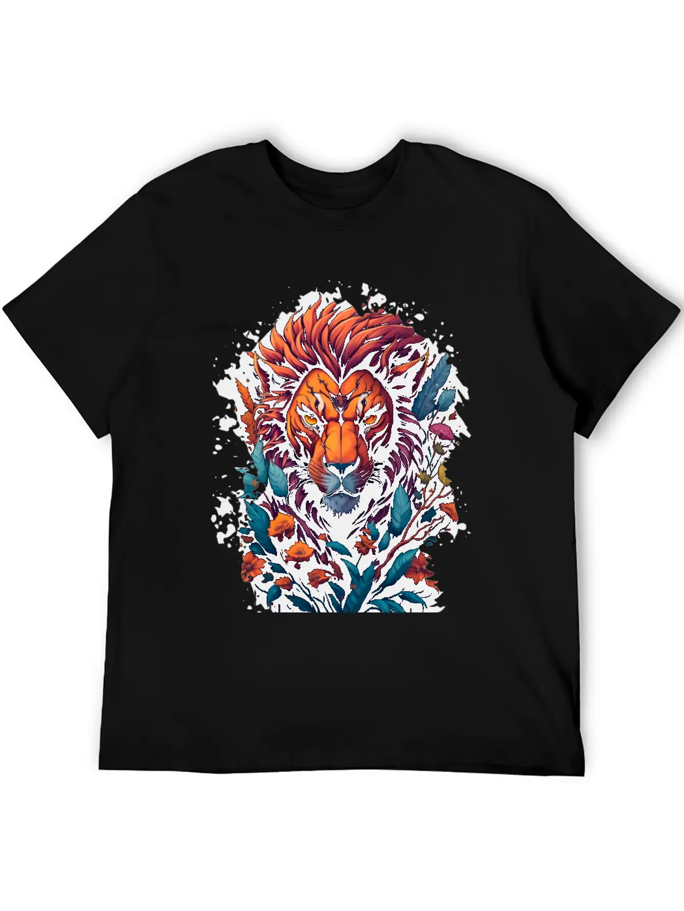 Abstract Lion Lightweight Cotton T-Shirt – Daily Comfort Graphic Shirt