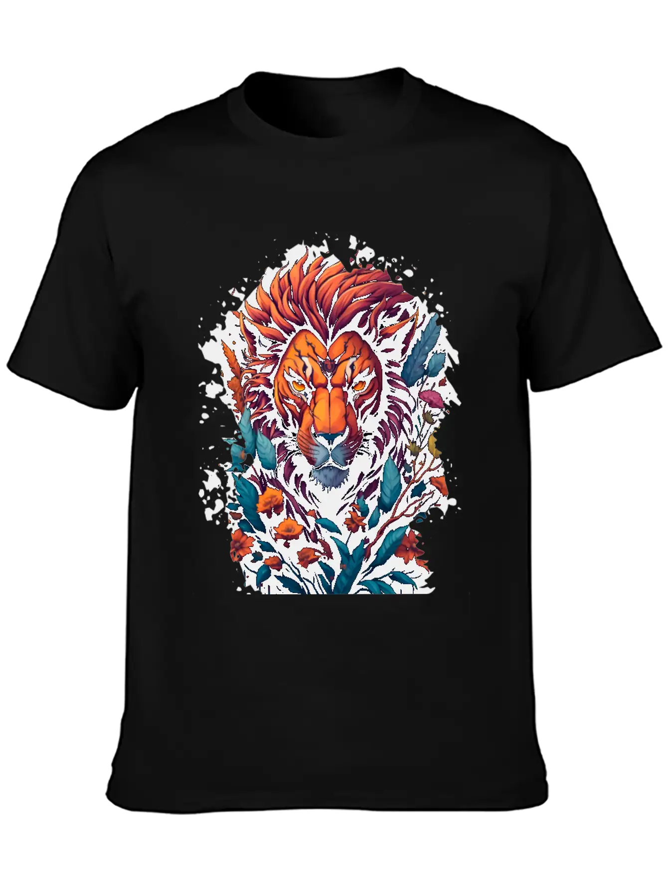 Abstract Lion Lightweight Cotton T-Shirt – Daily Comfort Graphic Shirt