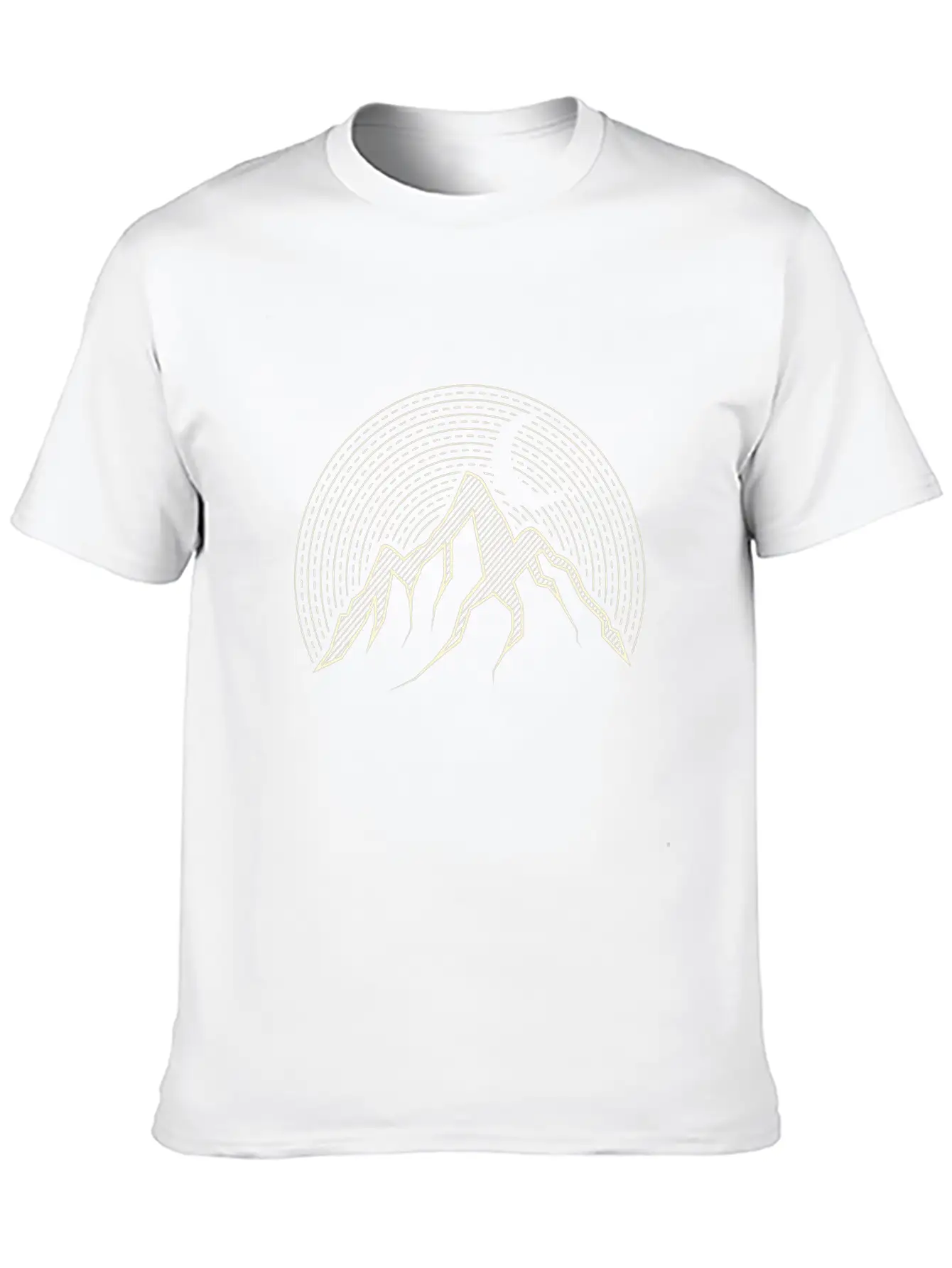 Abstract Mountain Camping Illustration Gift Lightweight Cotton T-Shirt – Daily Comfort Graphic Shirt