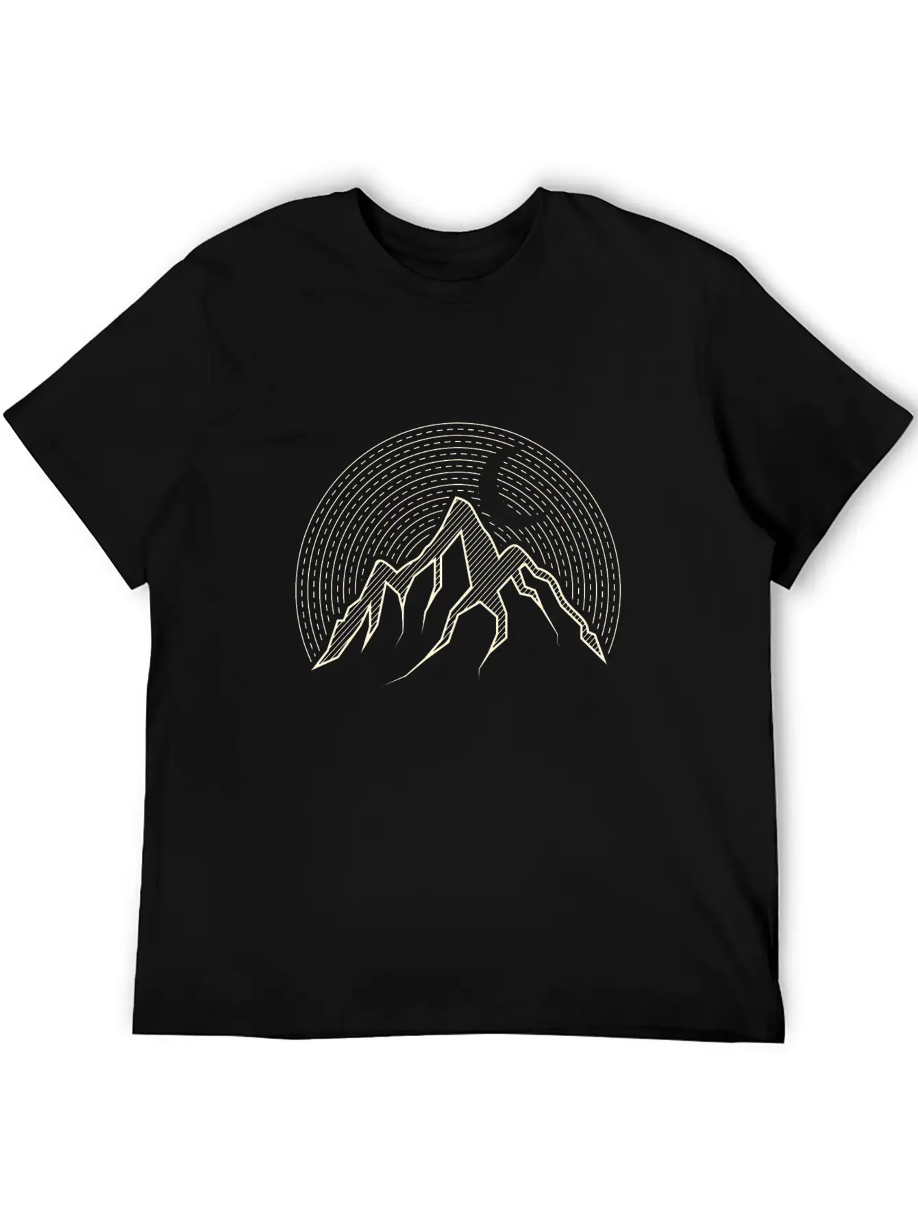 Abstract Mountain Camping Illustration Gift Lightweight Cotton T-Shirt – Daily Comfort Graphic Shirt